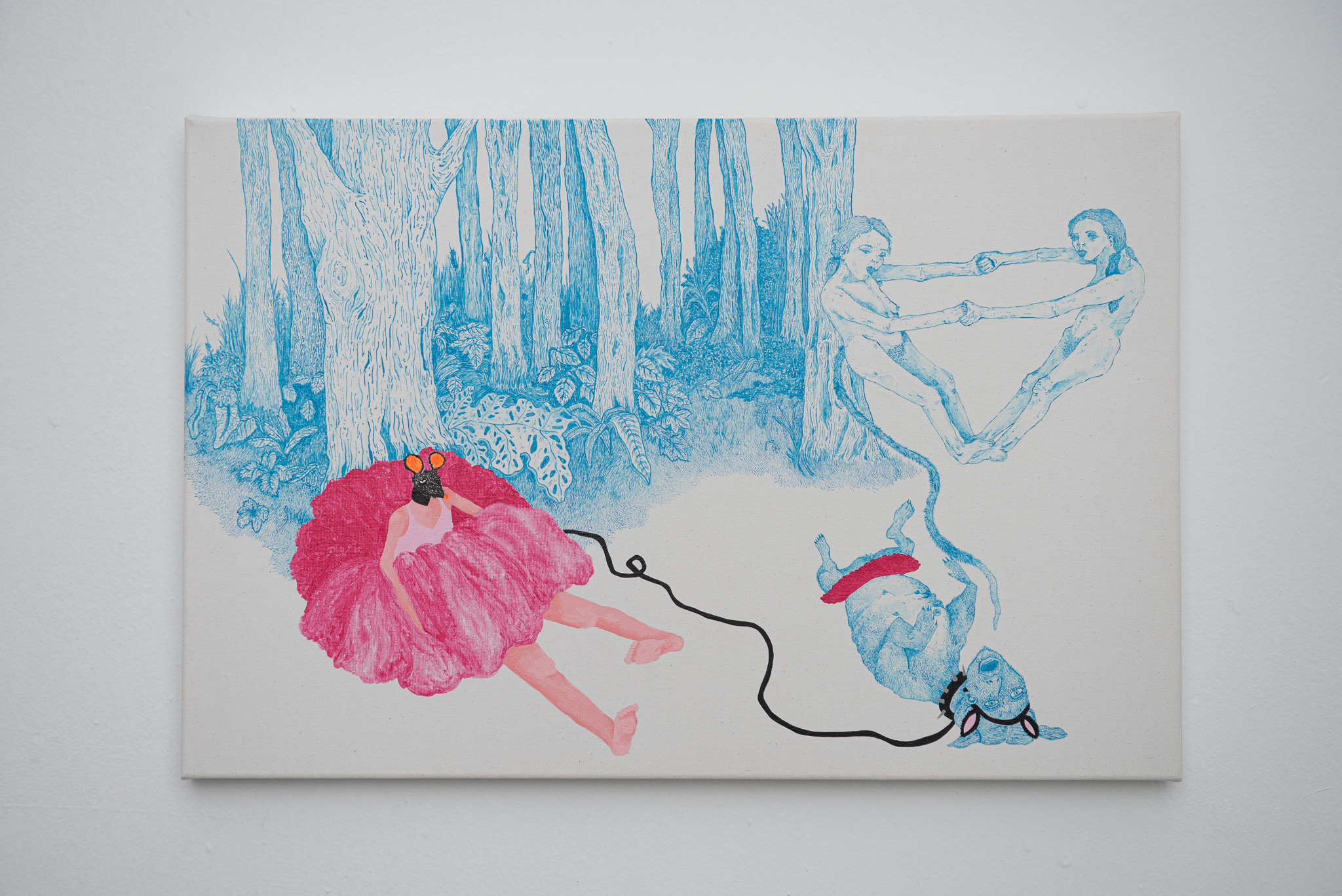 take a sniff!, 2020, acrylic paint, ink on canvas, 40 x 60 cm