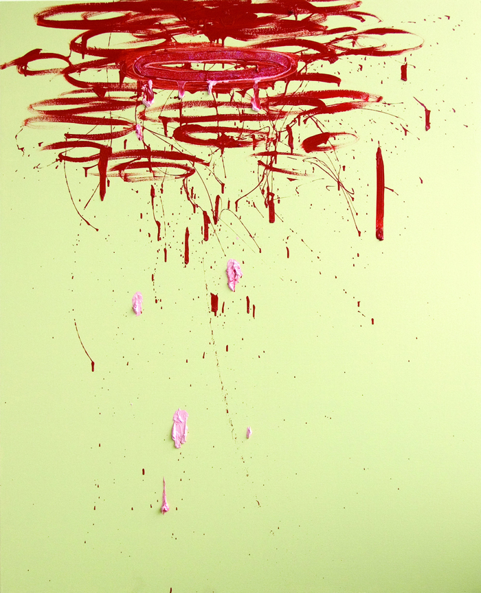 Rose Red Clown, 2007, oil on canvas with crystallina powder, 60x48in