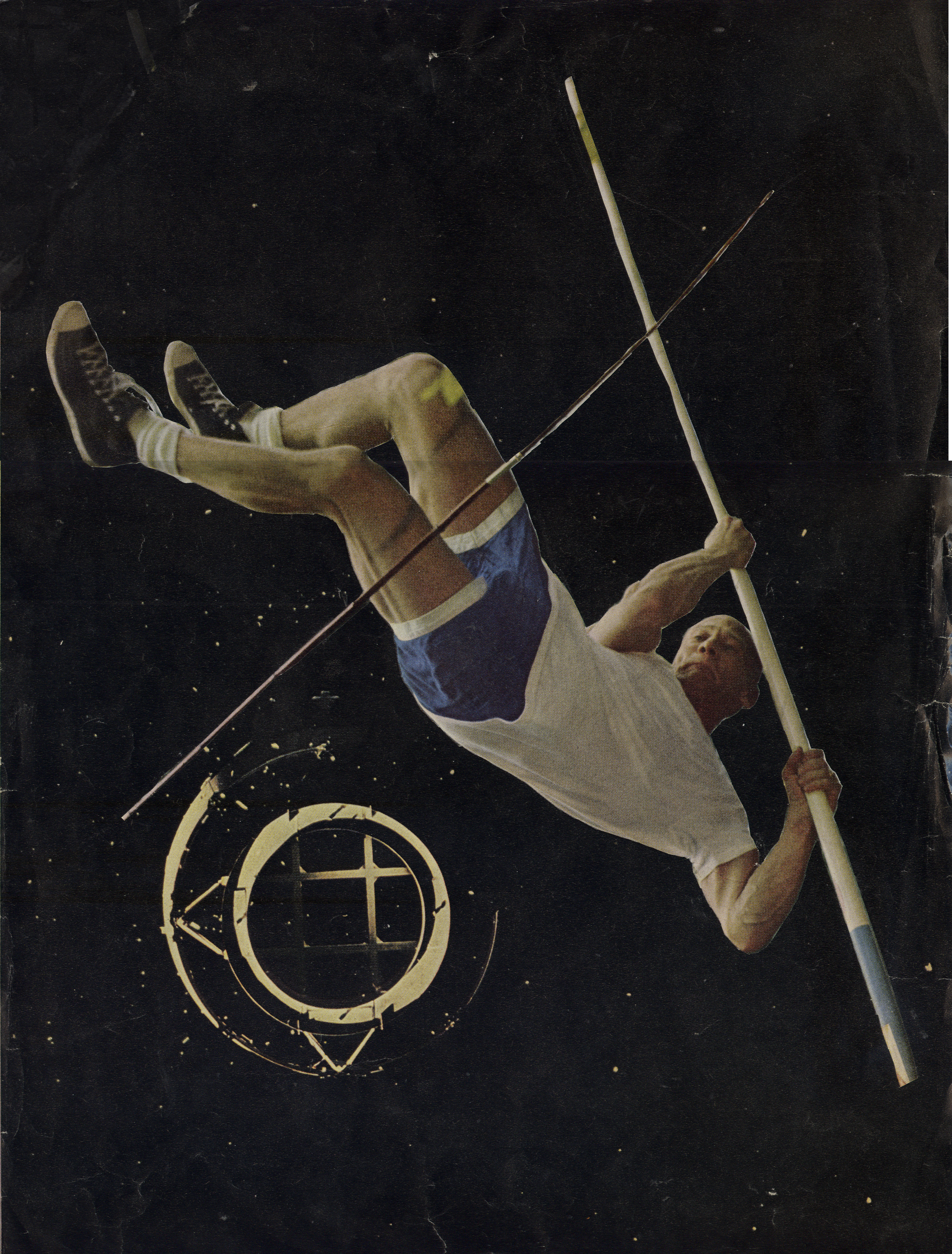getting over (high jump) - (hand-cut paper collage) 2011