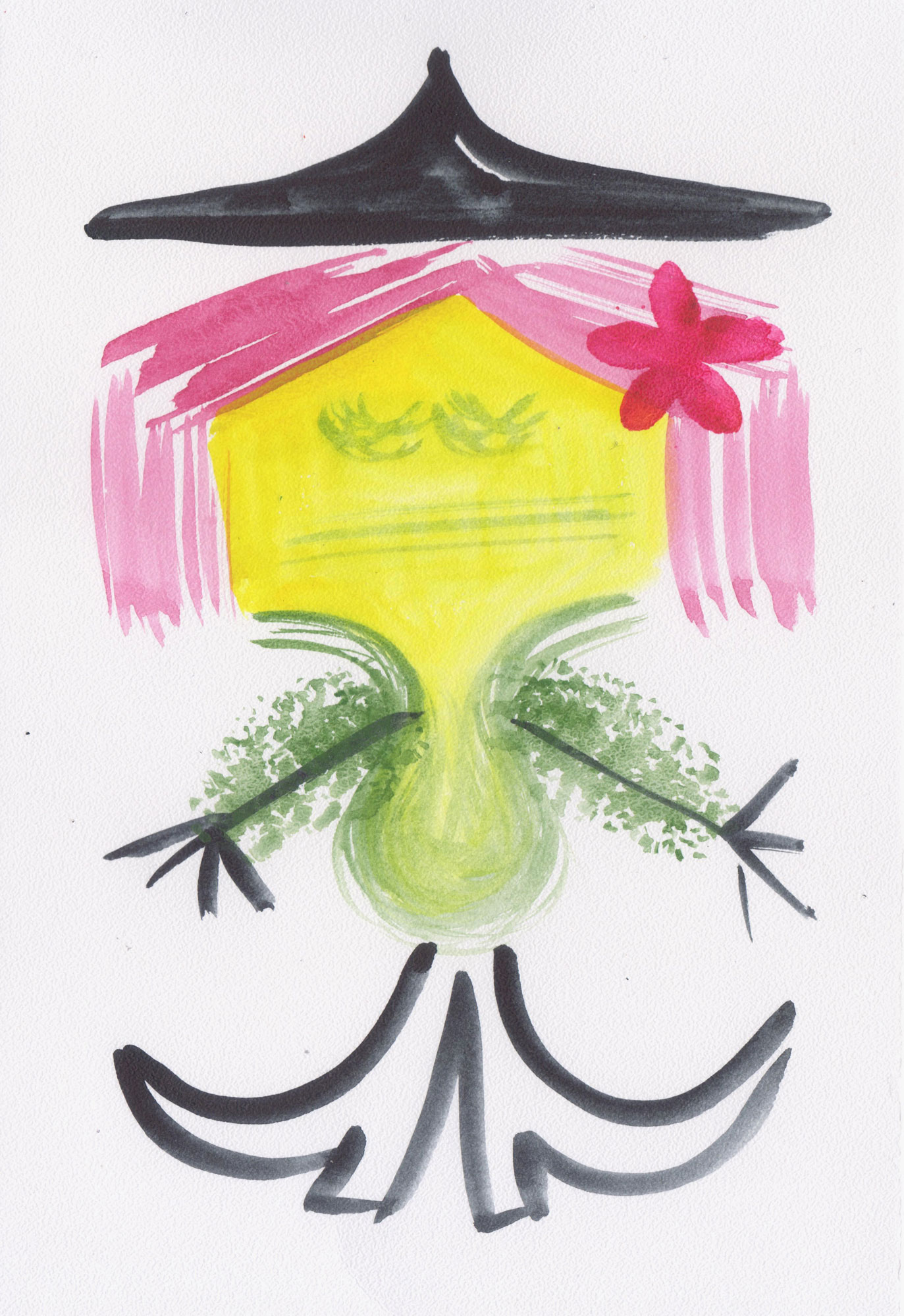 "Coat", 2022, paper, watercolor, 13x19cm