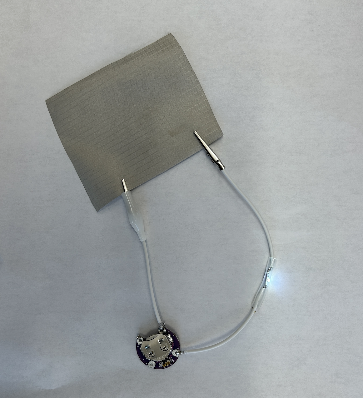 testing on conductive fabric