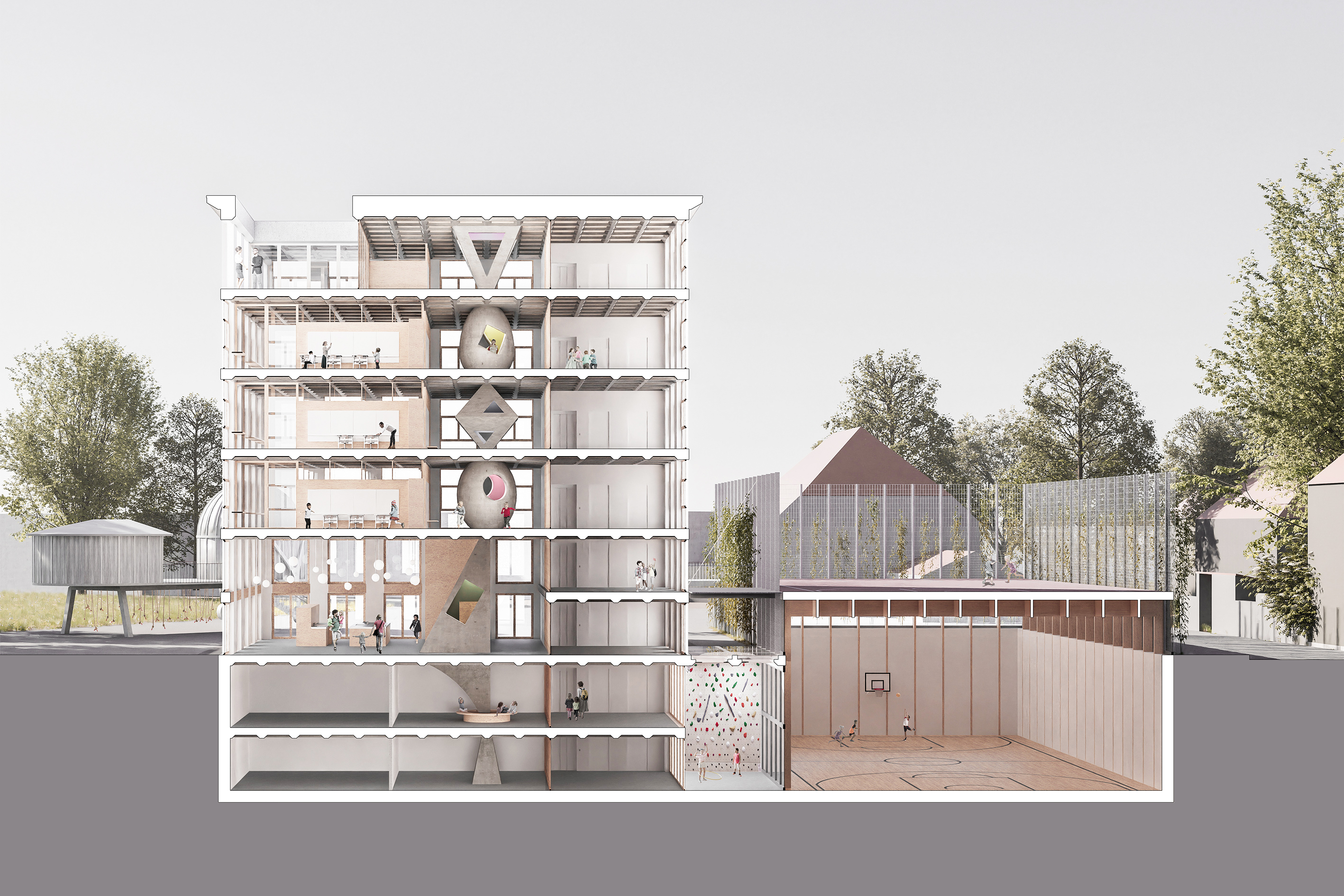 Schule Steig - Wettbewerb / Ernst Niklaus Fausch Partner AG