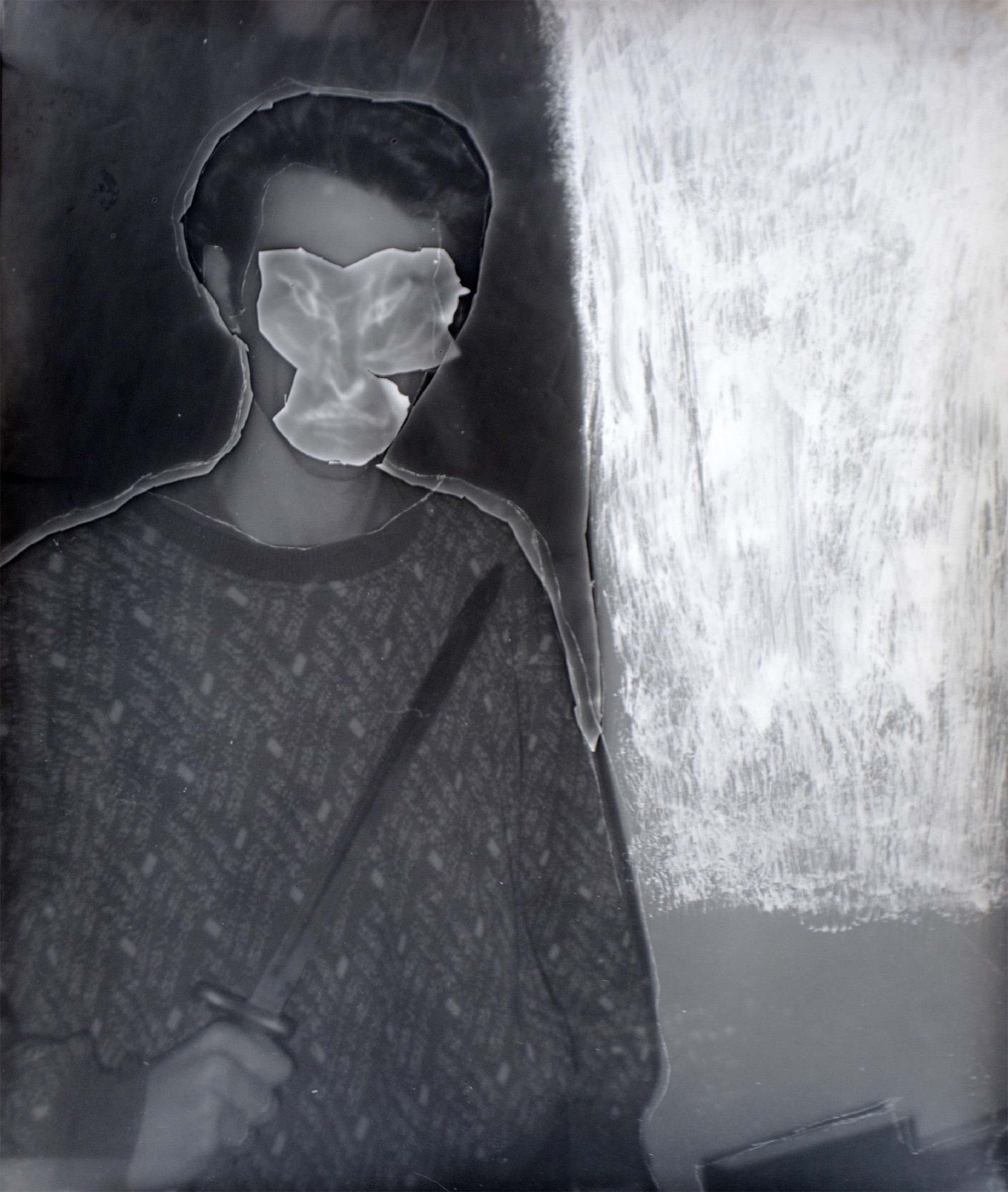 Falcone Big Knifesilver gelatin print, cliché verre and photogram on silver gelatin photographic paper, unique, 61x51cm, 2018