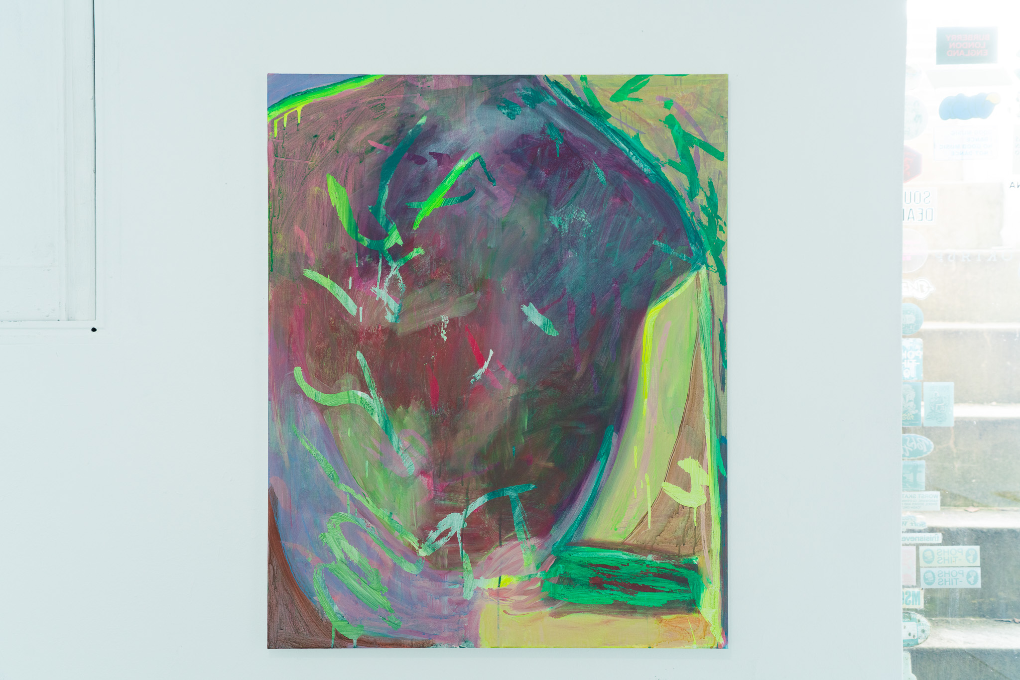 뒷 모습, 2024, Acrylic, masking fluid on canvas, 100x80.4cm.