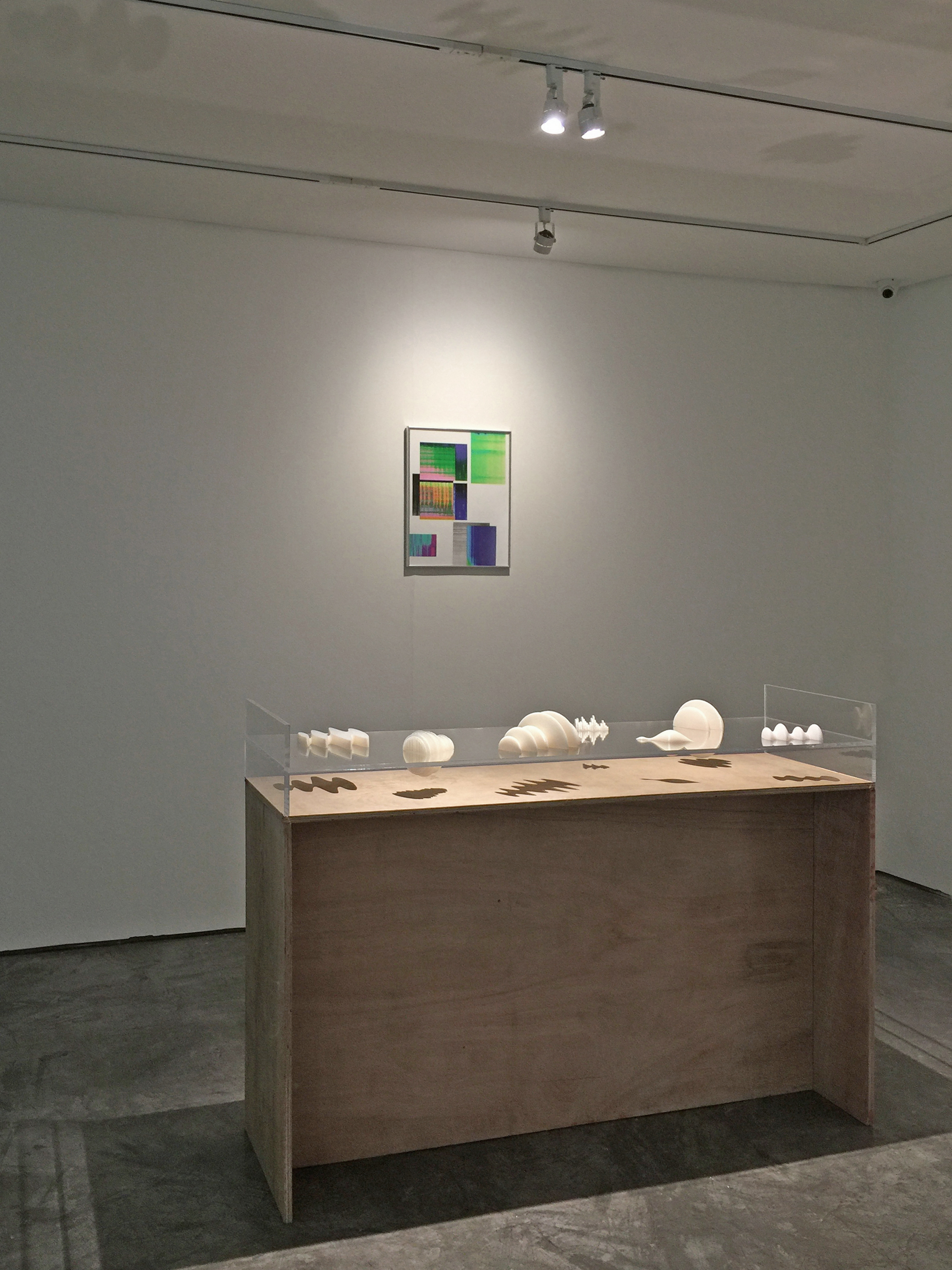 Autoportraits (installation view), digital archival print and 3D prints with platform, size variable, 2019