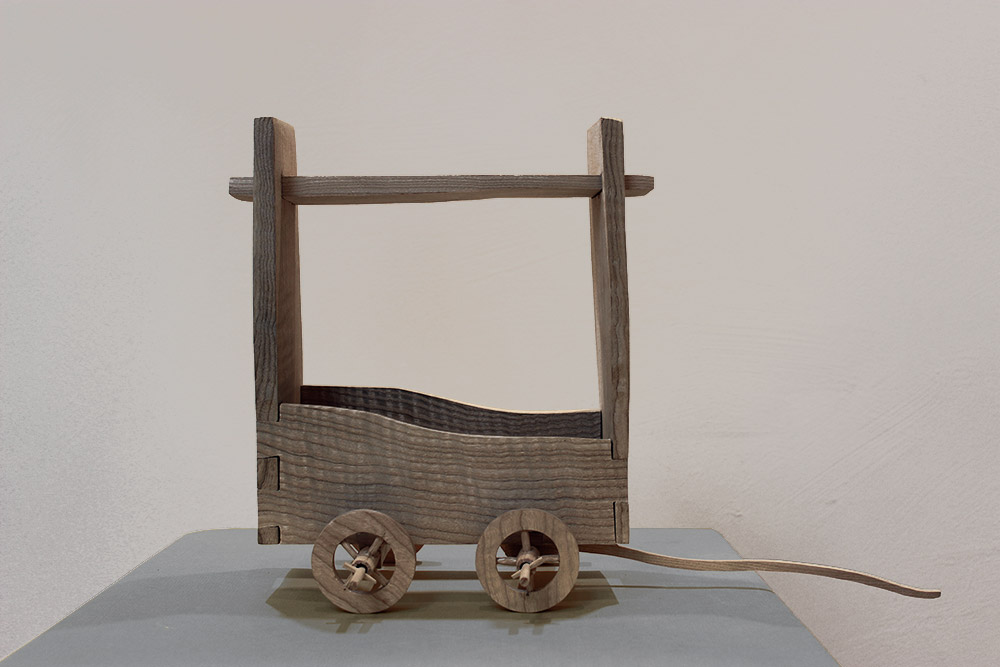 Toy cart. Ash  30 x  20 x 12 cm