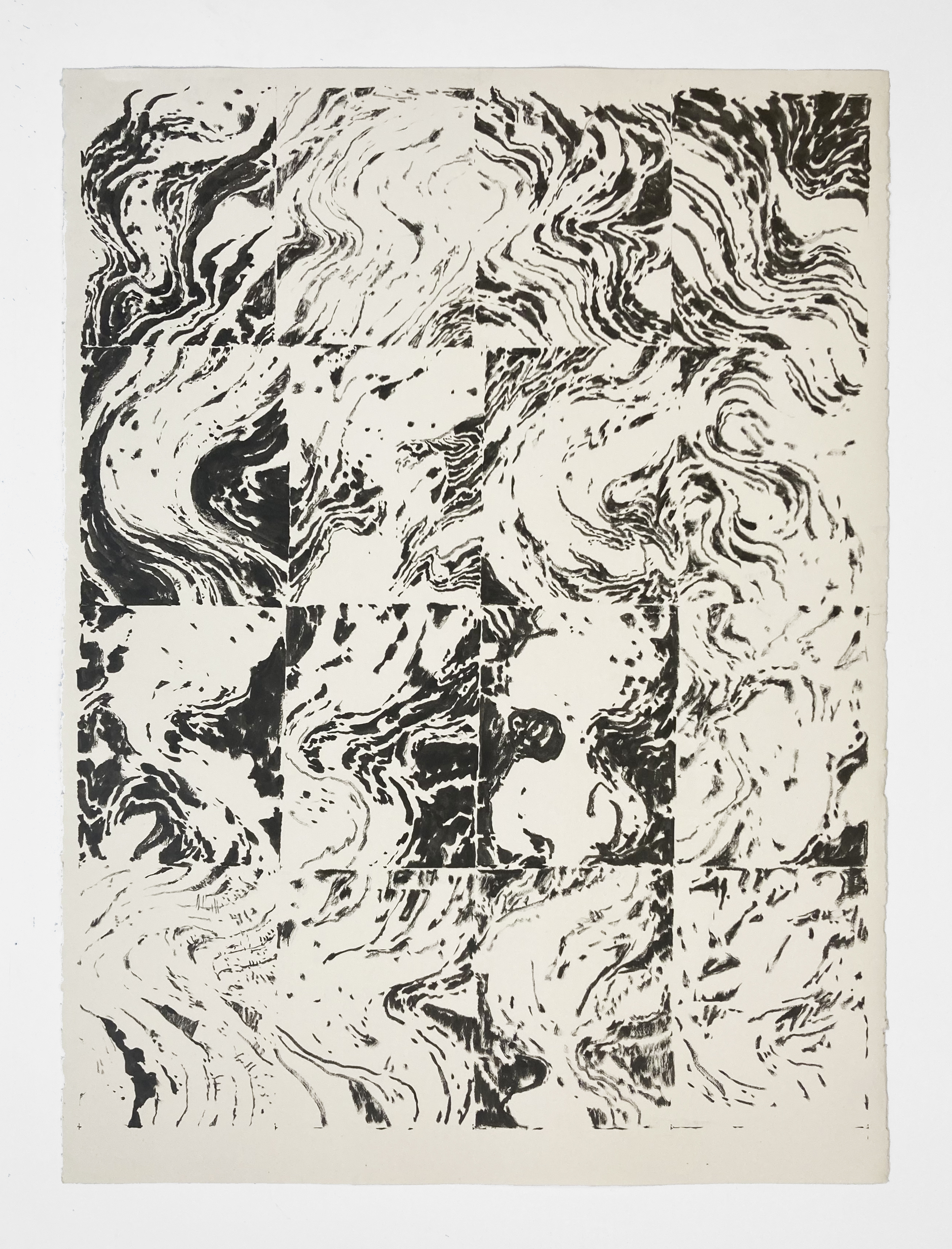 wave 4, ink, on paper, 30" x 22", 2022 