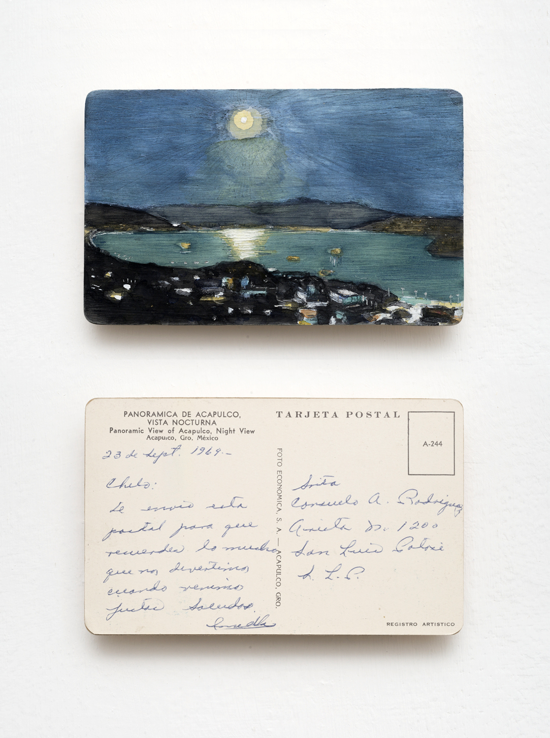 Acapulco. 8,5 x 13,6 cm. Acuarela sobre madera