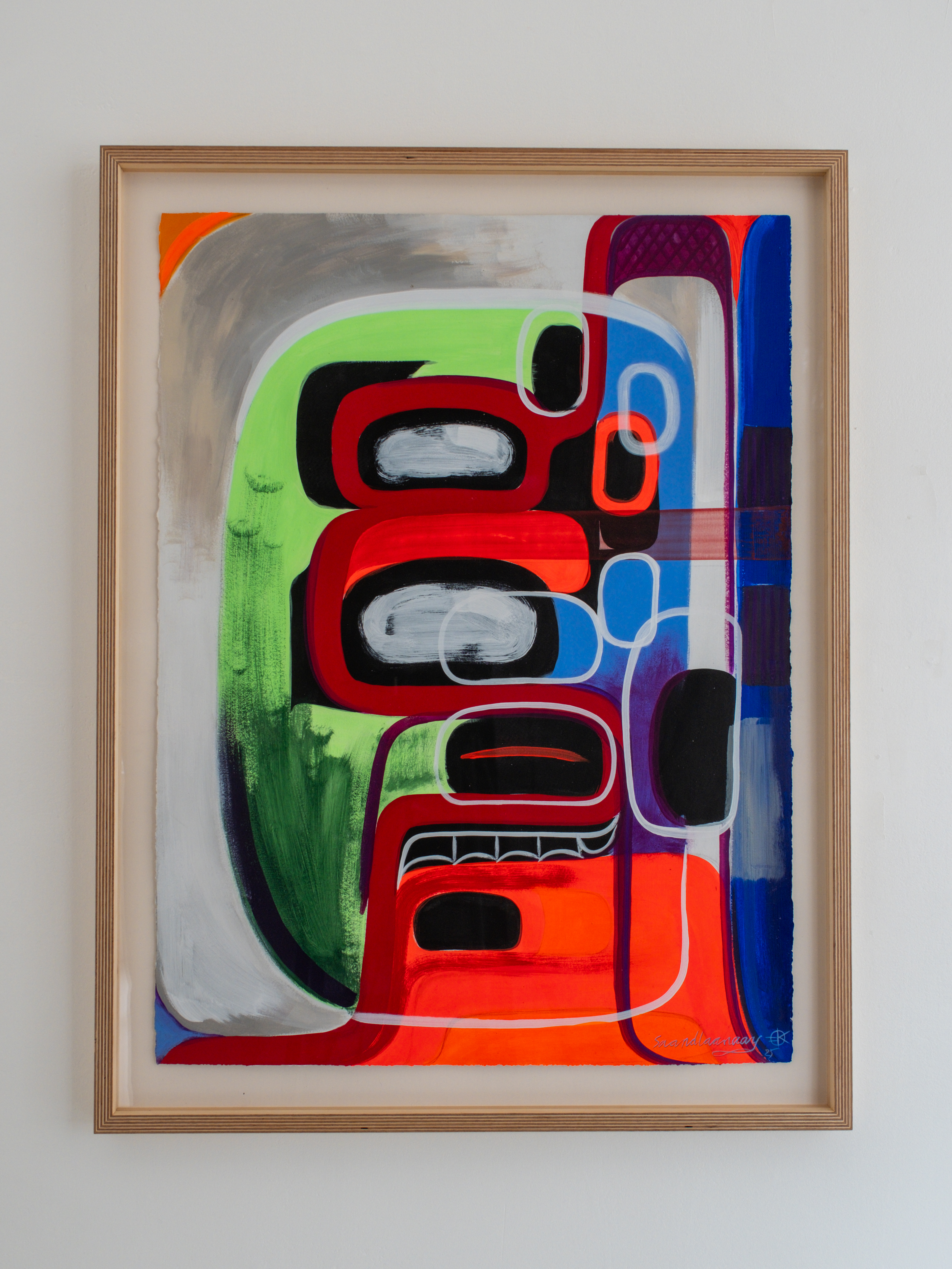 "shifting moonlight, afterimage, & void", 30 x 22 inches, acrylic on paper, 2025. $3700