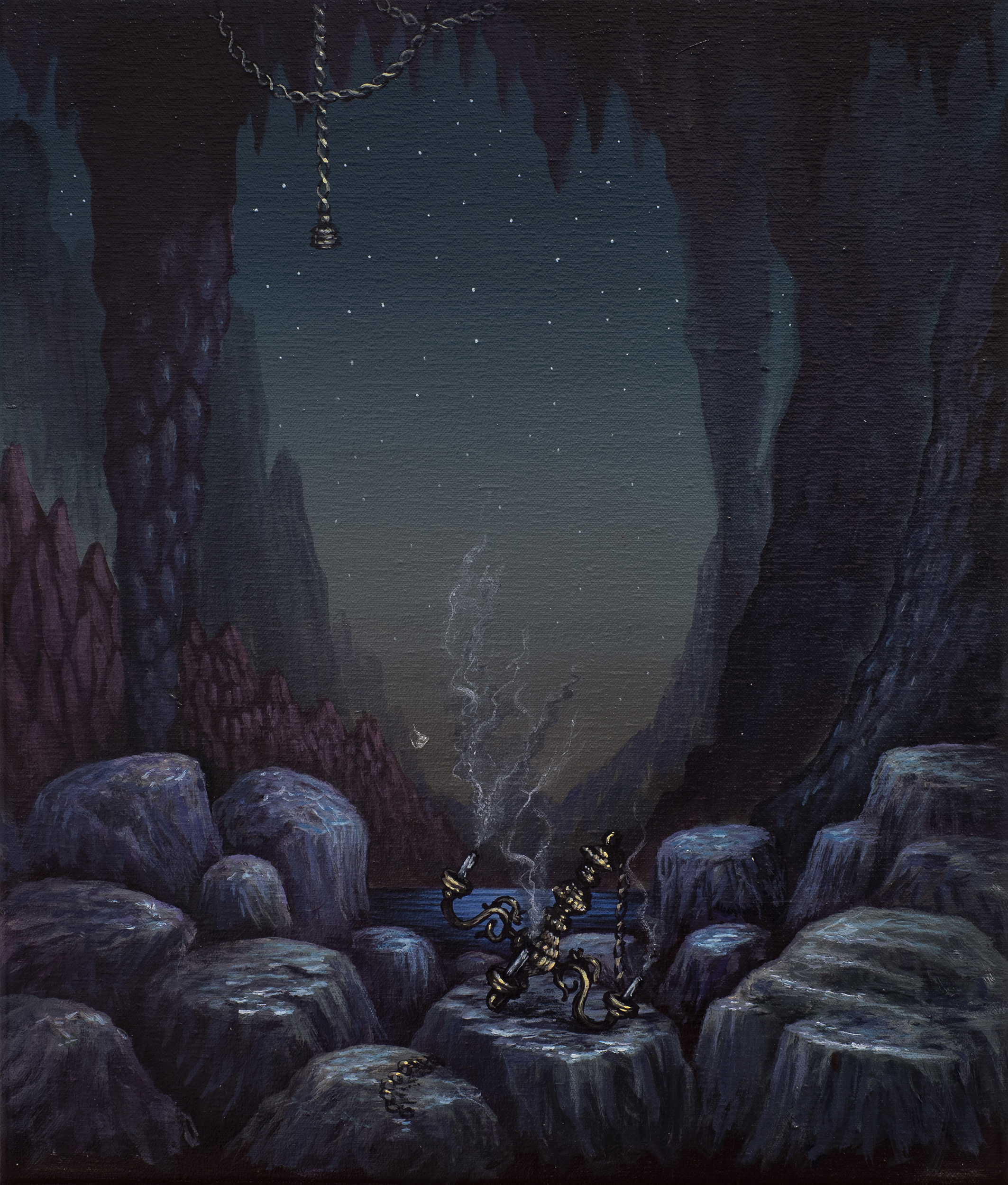 Humo FantasmaAcrílico sobre lienzo34 x 30 cm2024(No disponible)