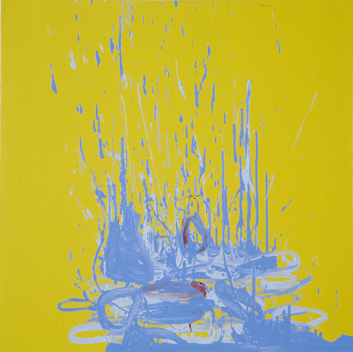 Splash 1, 2007, oil on canvas with crystallina, 30x30in