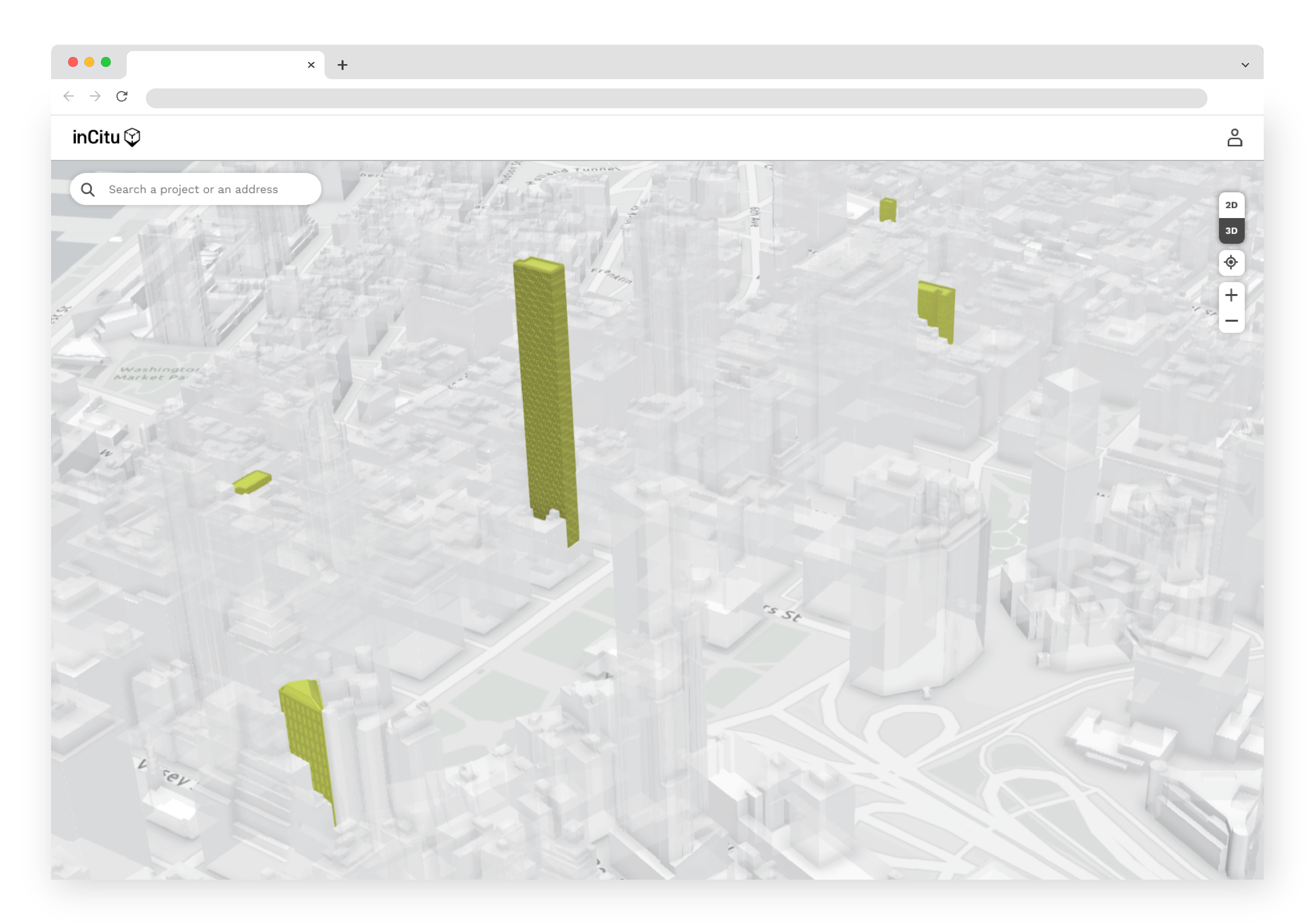 Updates include: functionality to switch between 2D and 3D view of map with active projects highlighted in green
