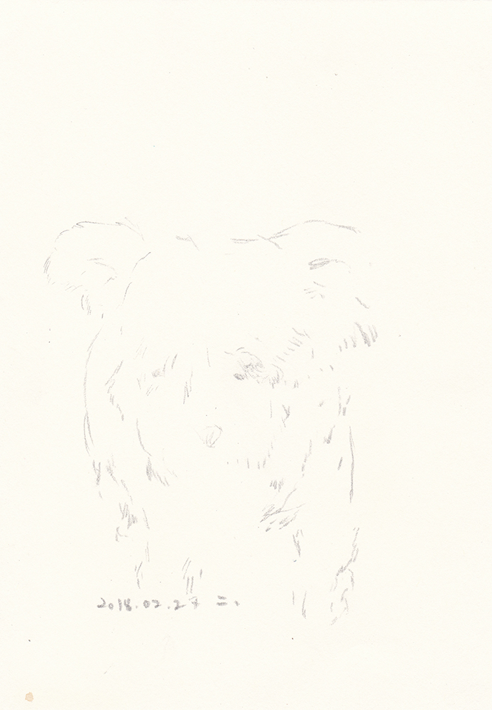 봉천동 강아지, 2018, pen on paper, 21*14.8(cm)