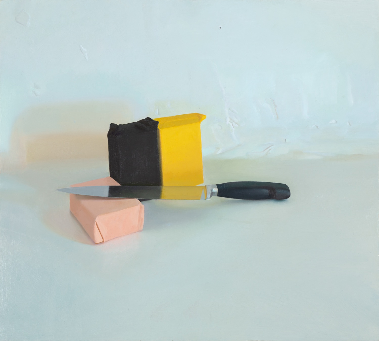 Emil Robinson, Arrangement with Knife, Oil on panel, 18 x 20 in $4,000