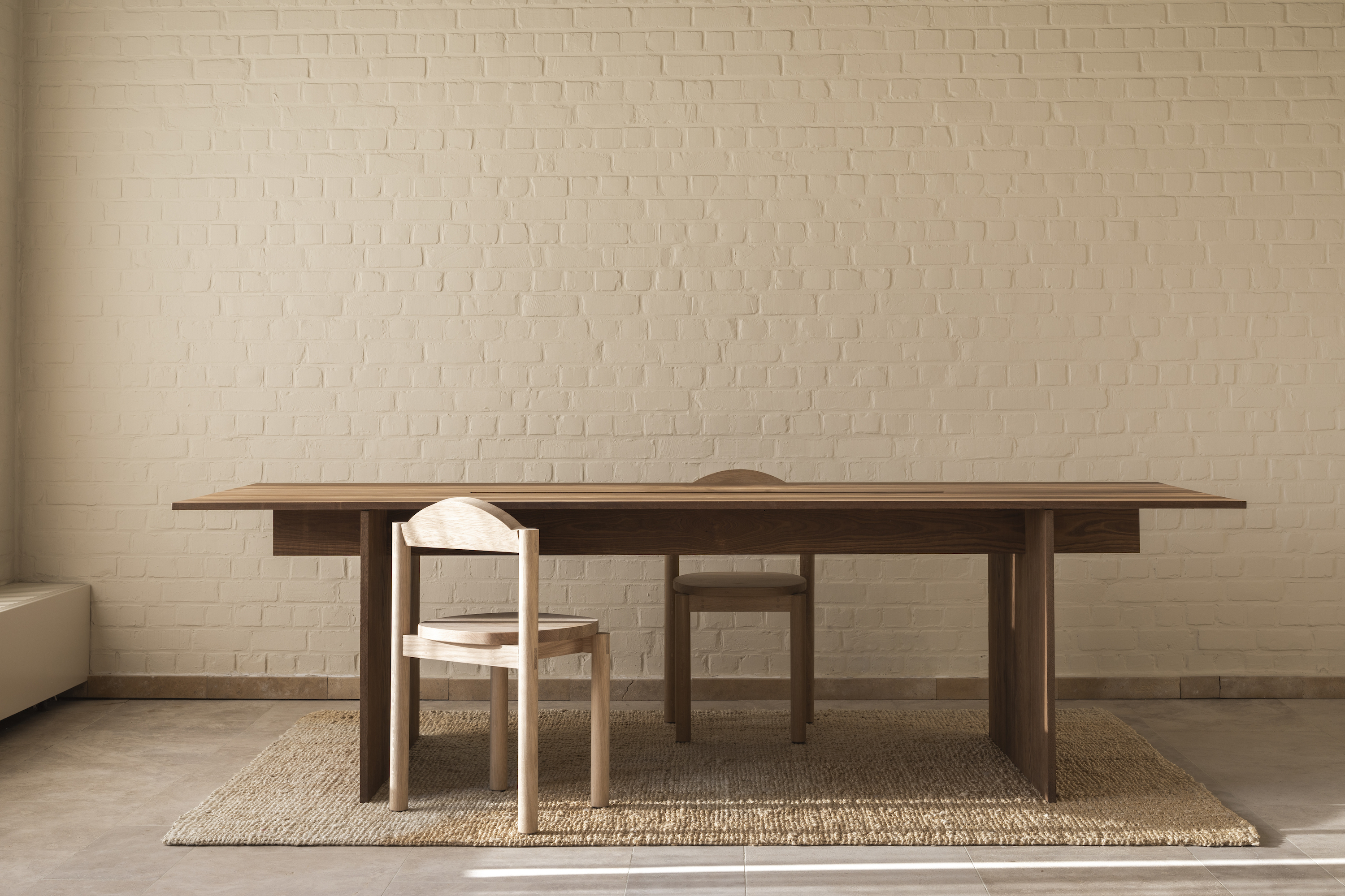 TB04 solid wood table and CH02 solid wood stackable chair