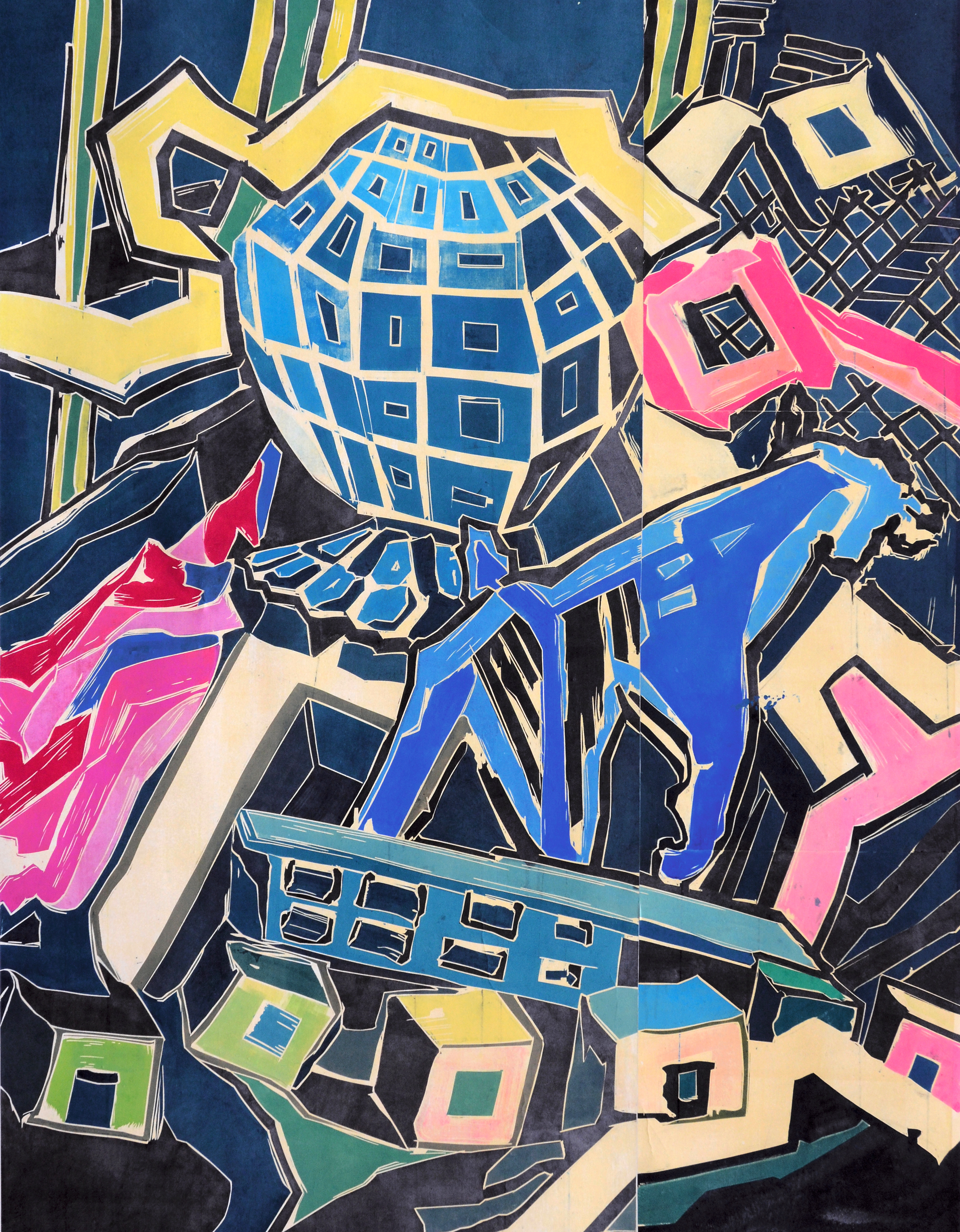 O.T Farbholzschnitt 140x180cm  2021 