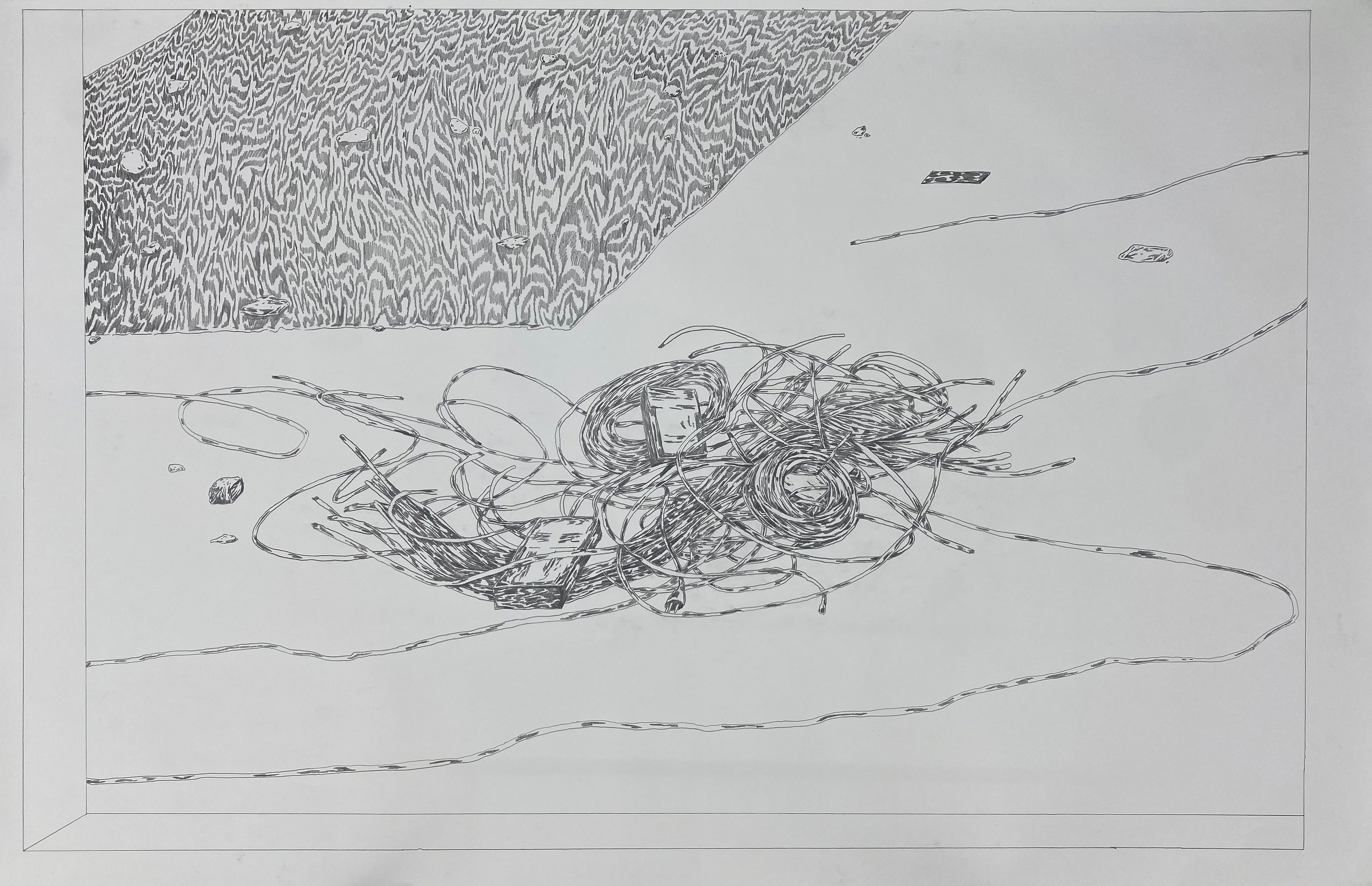 Stars and Stripes Mediamarkt Sihlcity / Pencil on paper / 150cm x 230cm / 2022