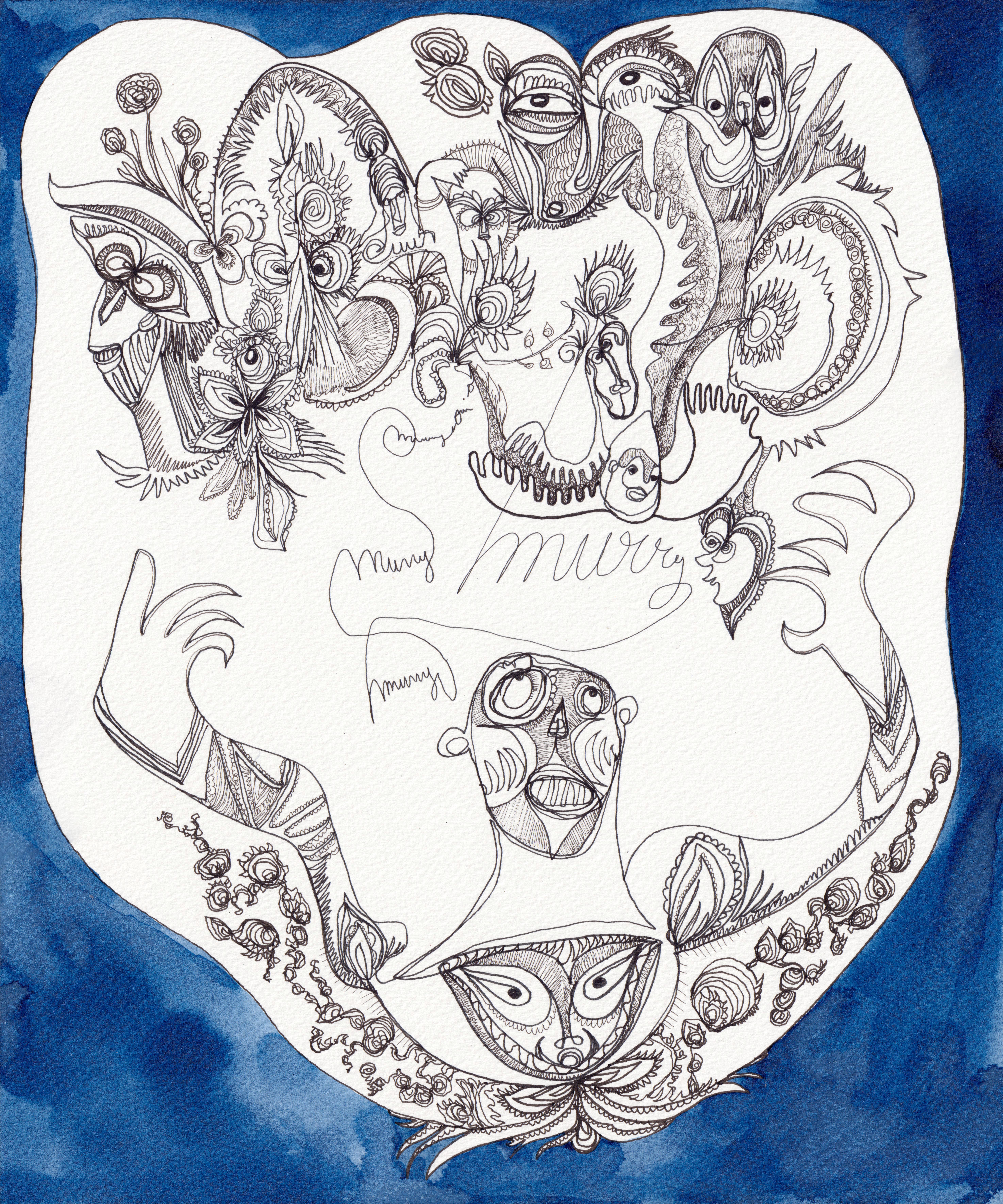 L'ÉVANGILE SELON MURRY - 30 x 36 cm - encre sur papier