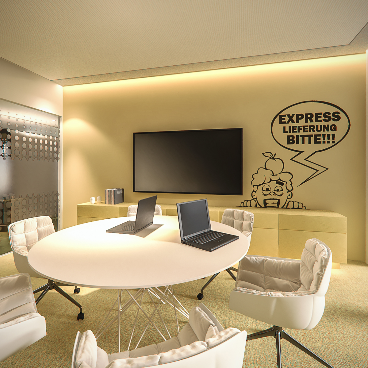Rendering Meeting Room yellow Box