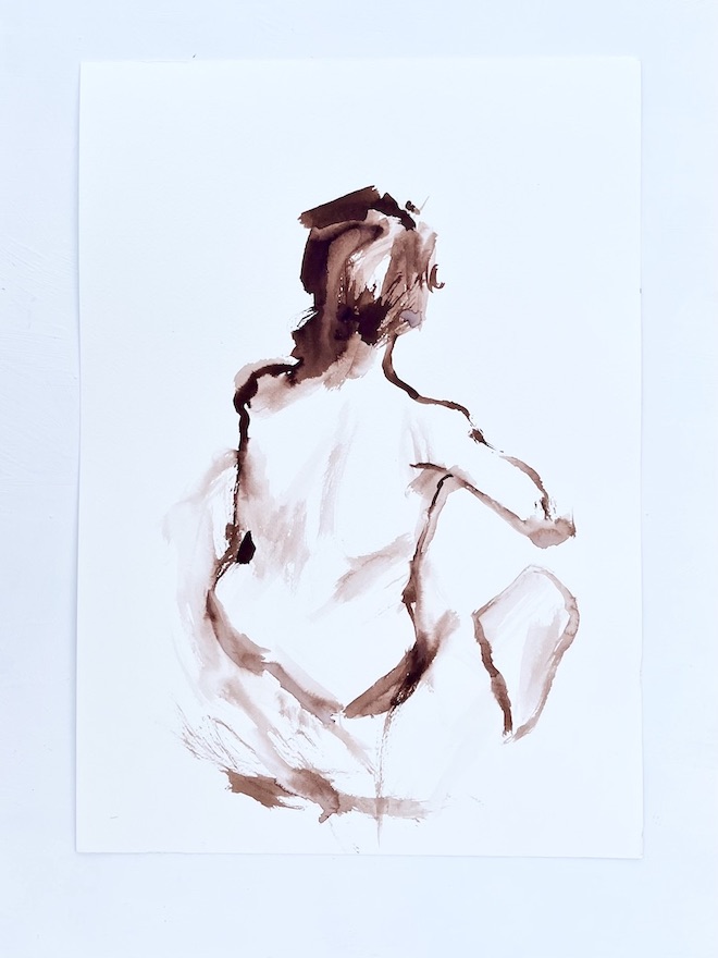 After Toulouse-Lautrec / 11 x 17" / Watercolor on paper