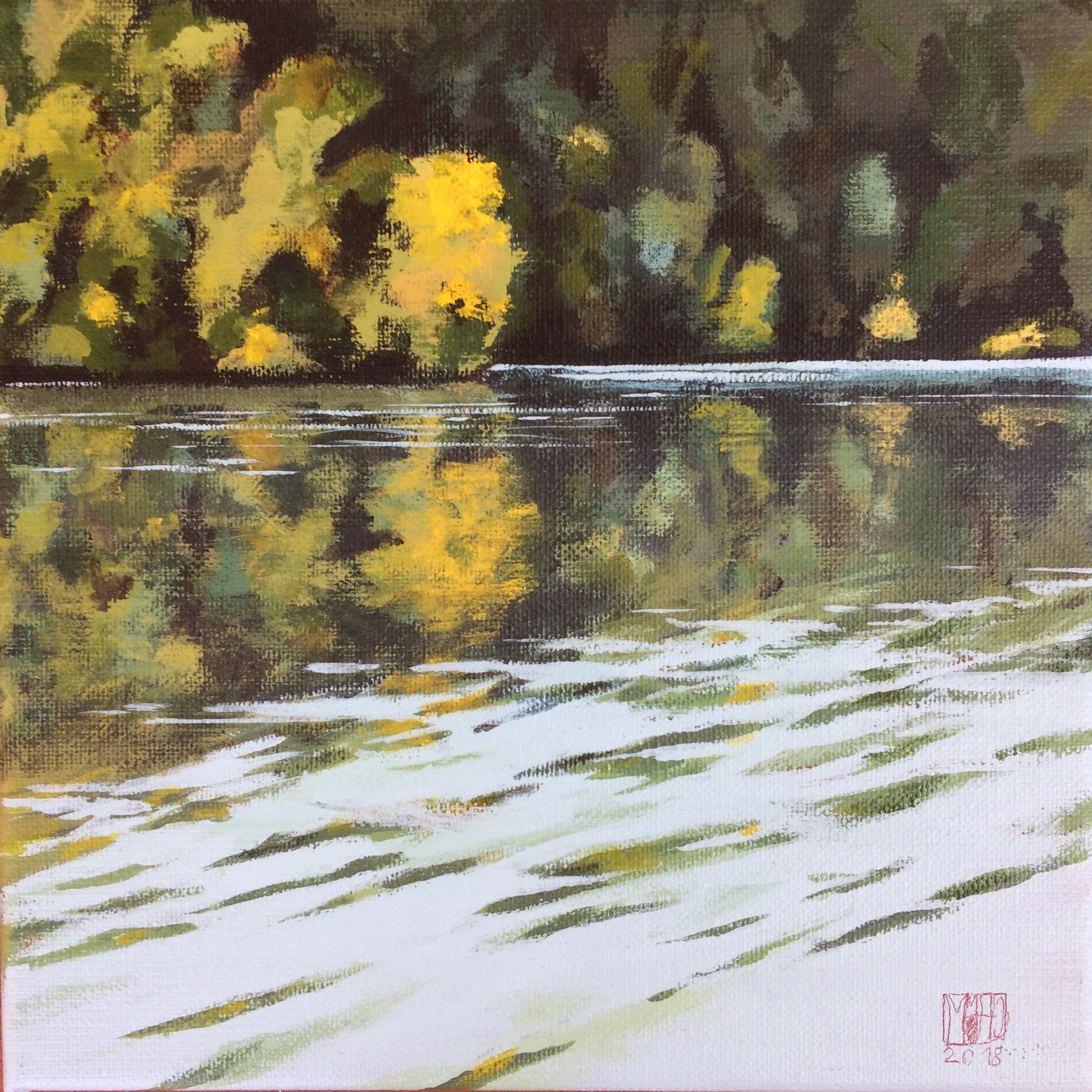 441–Wohlensee Eymatt20×20 cmAcryl auf Leinwand2018sold