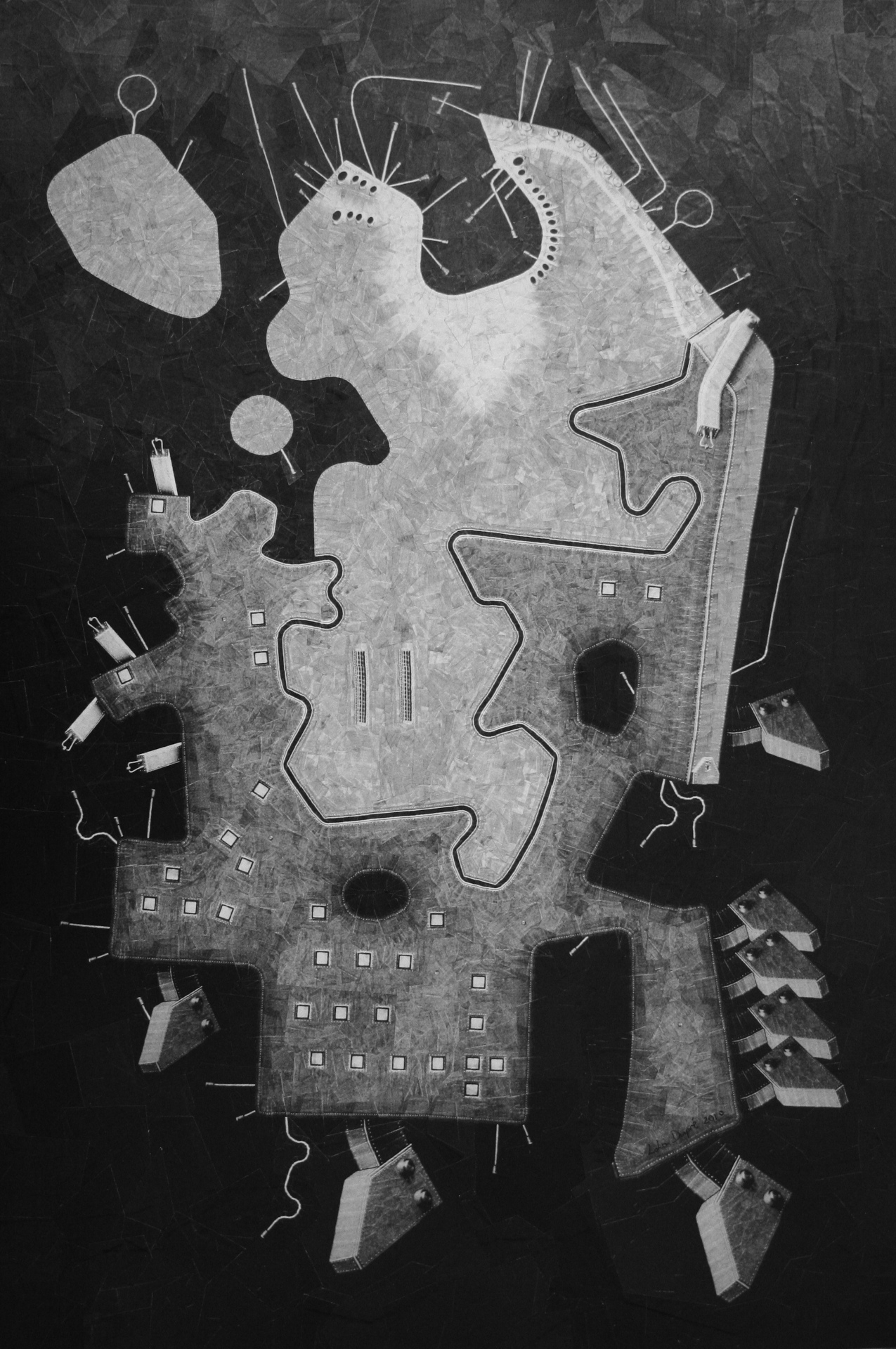 Robot #3 manipulation of Robot #2, 2010, 18 x 12.5 inches