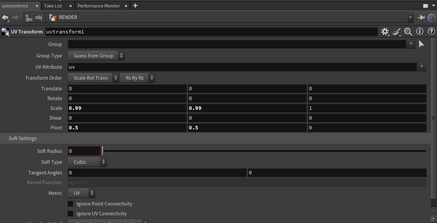 UV Transform: Scale [.99, .99, 1], Pivot [0.5 , 0.5, 0] to scale down from center