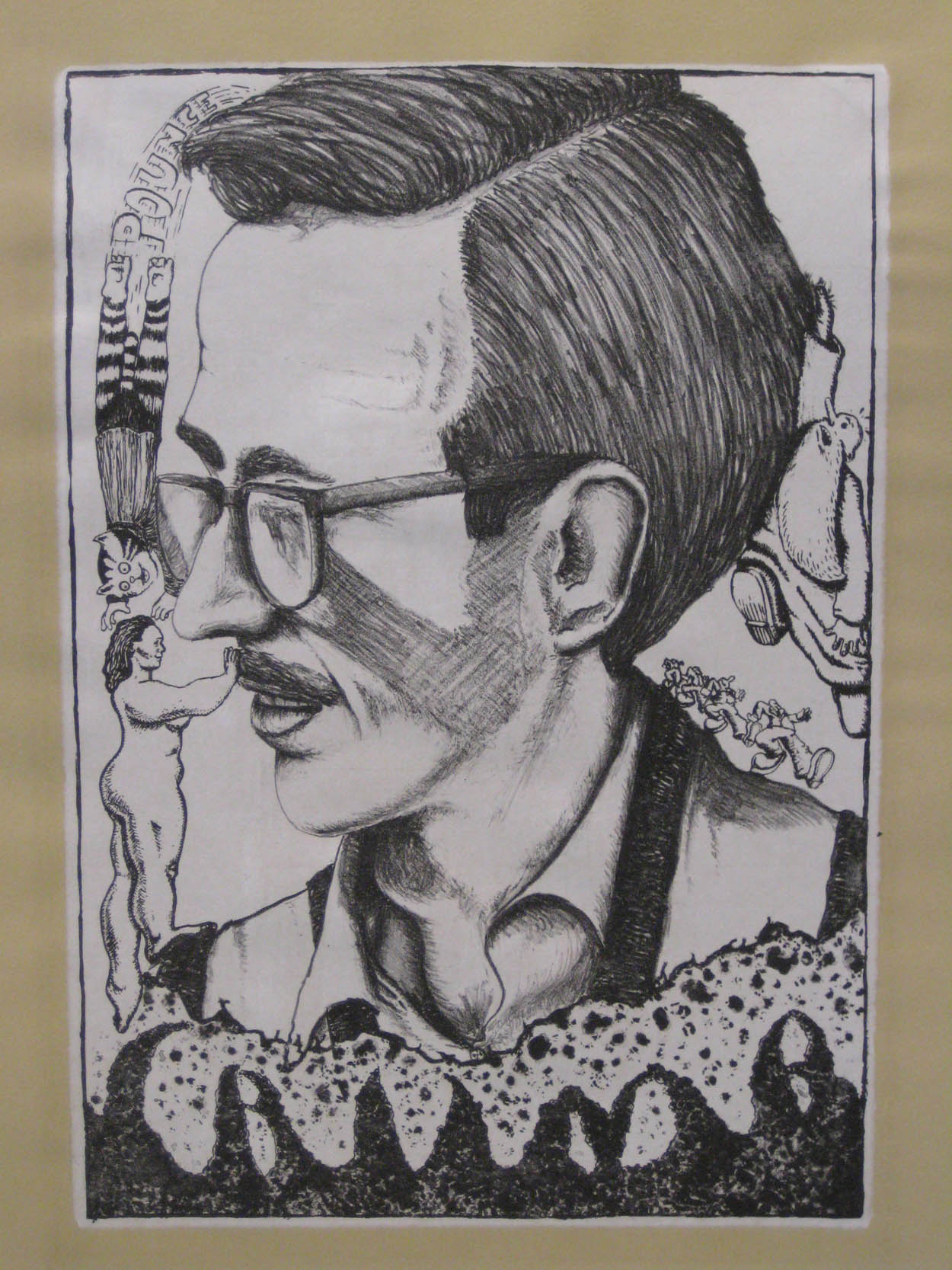 "Crumbling Crumb" 2009; 1 Color Lithograph with Chine Colle, Varying Edition of 15