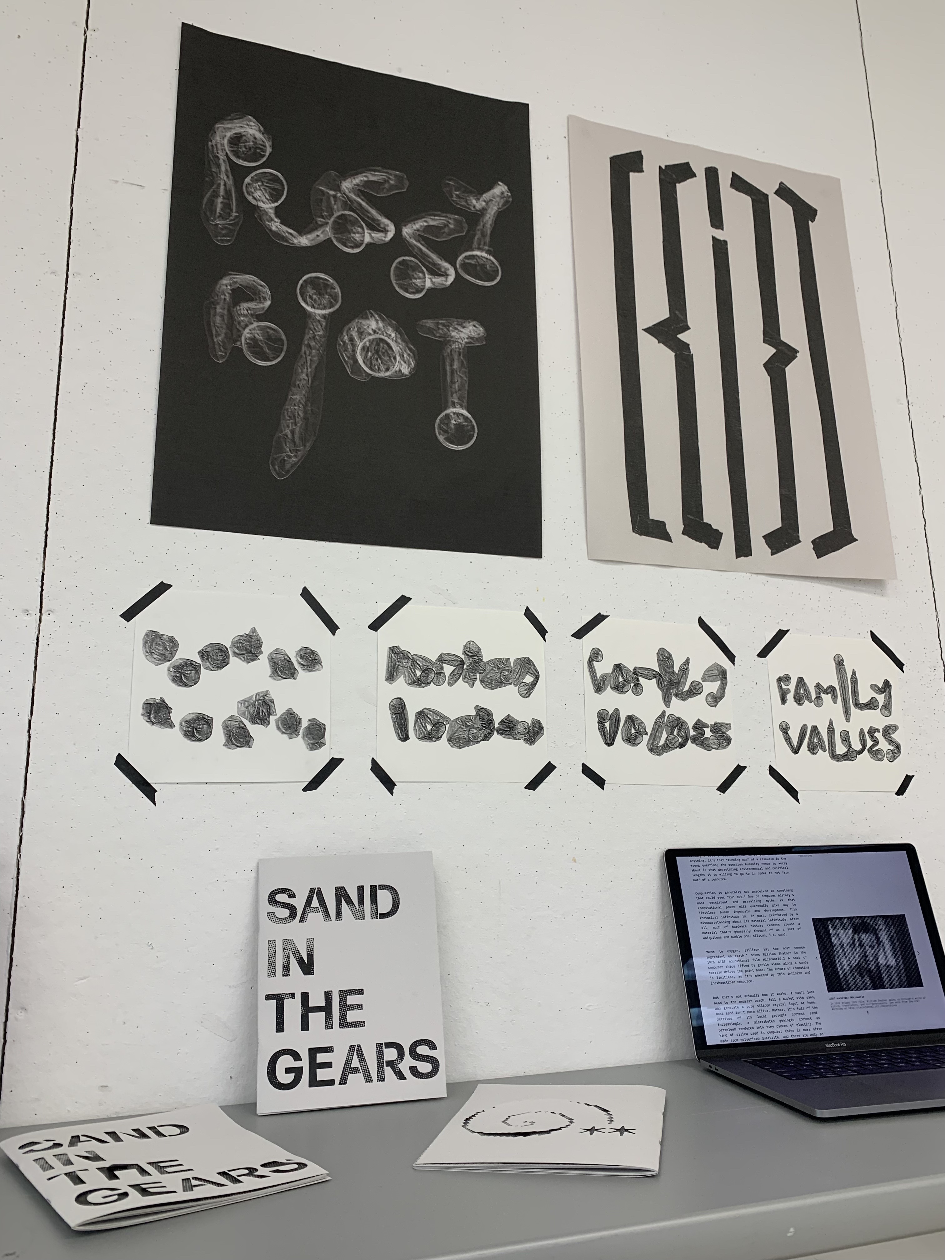 Family Values + Sand in the Gears; presentation of posters, books, and website; 2021