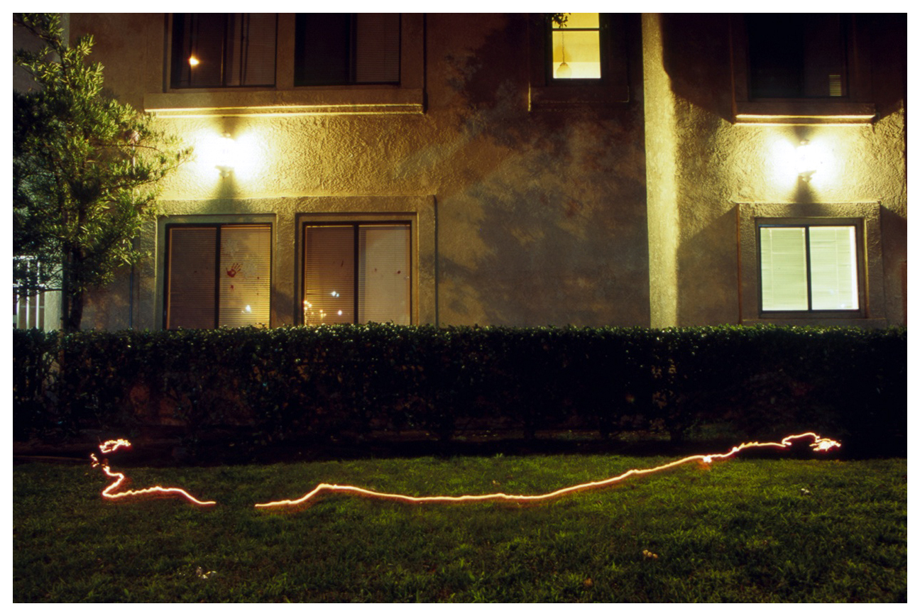 A Trail of Blood on the Grass, 201335mm color slide film17.5 x 11.556 in.44.45 x 29.35 cm