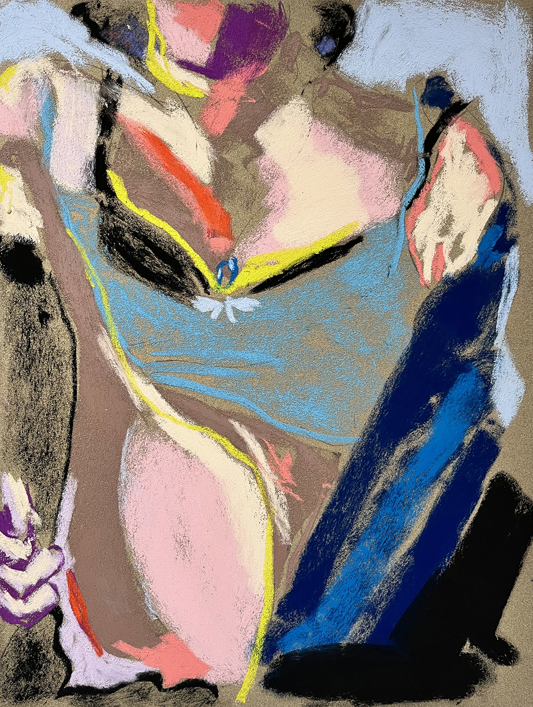 Self-portrait, Blue, 2024Pastel on paper15 3/4 x 11 4/5 in.40 x 30 cm