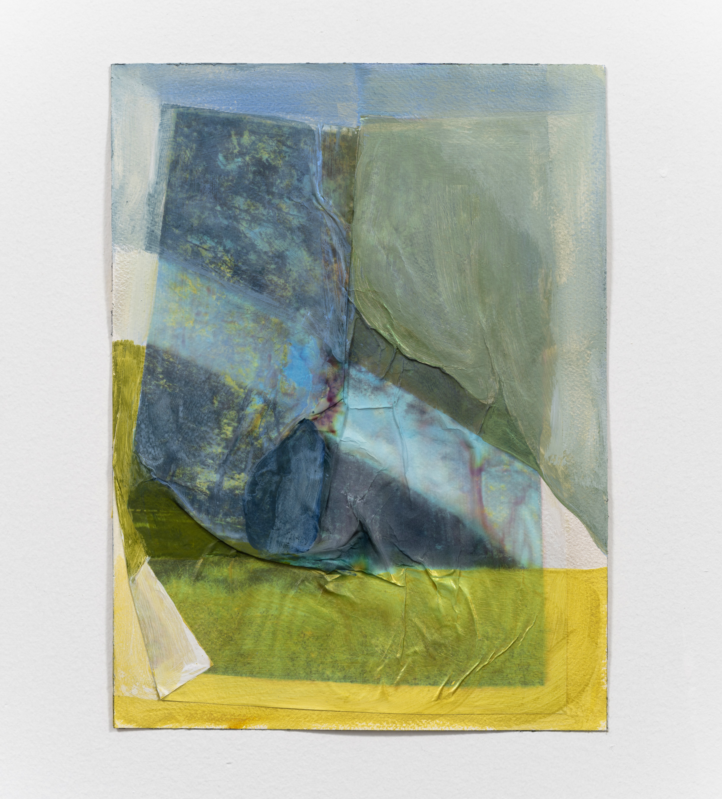 Untitled (Beam of Light), 2023, 12 x 9 in, Acrylic and printed photograph on Arches paper