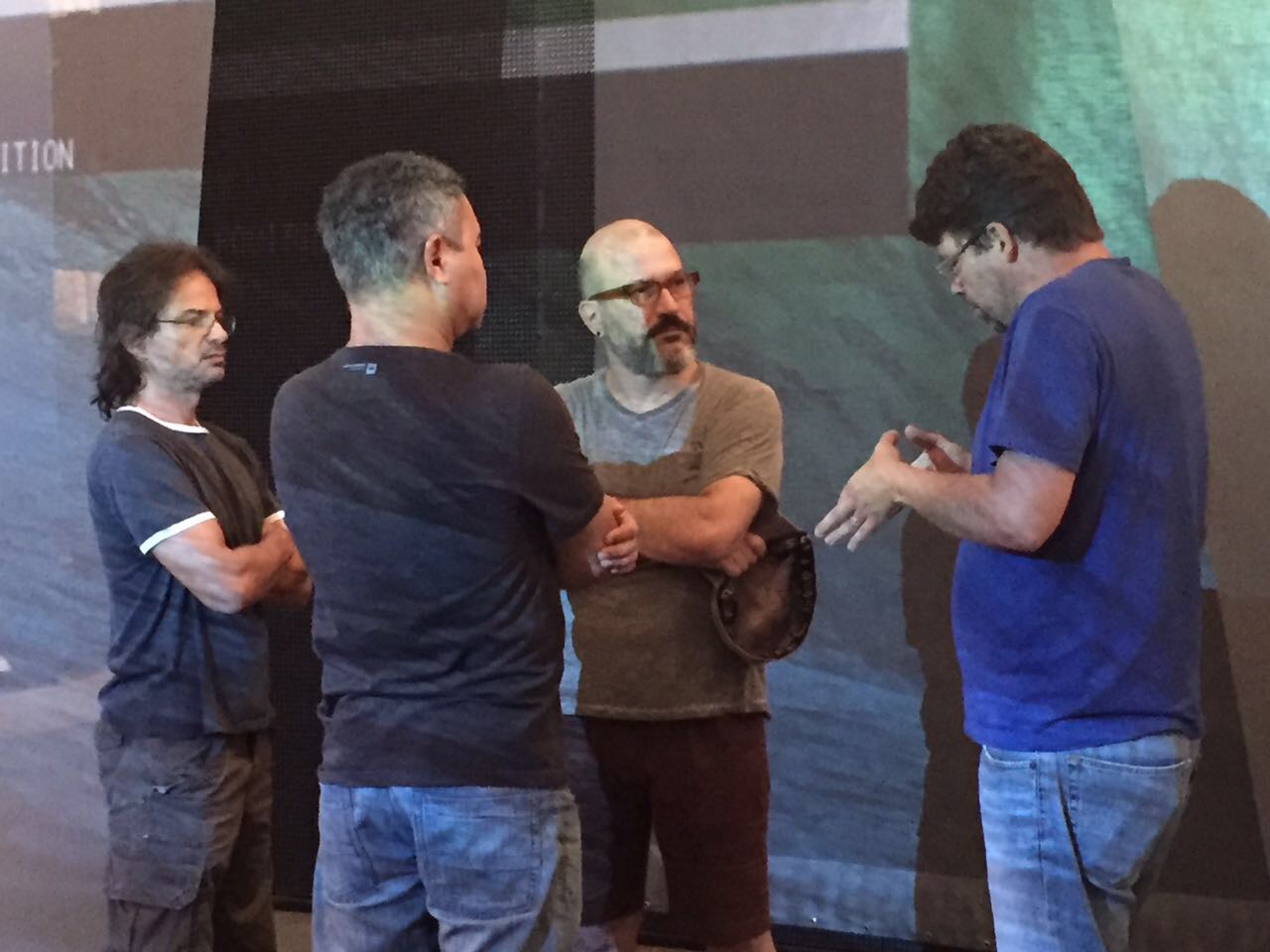 Felipe Tassara, William Oliveira, Rogério Velloso e Hugo Rodrigues no laboratório da ON.