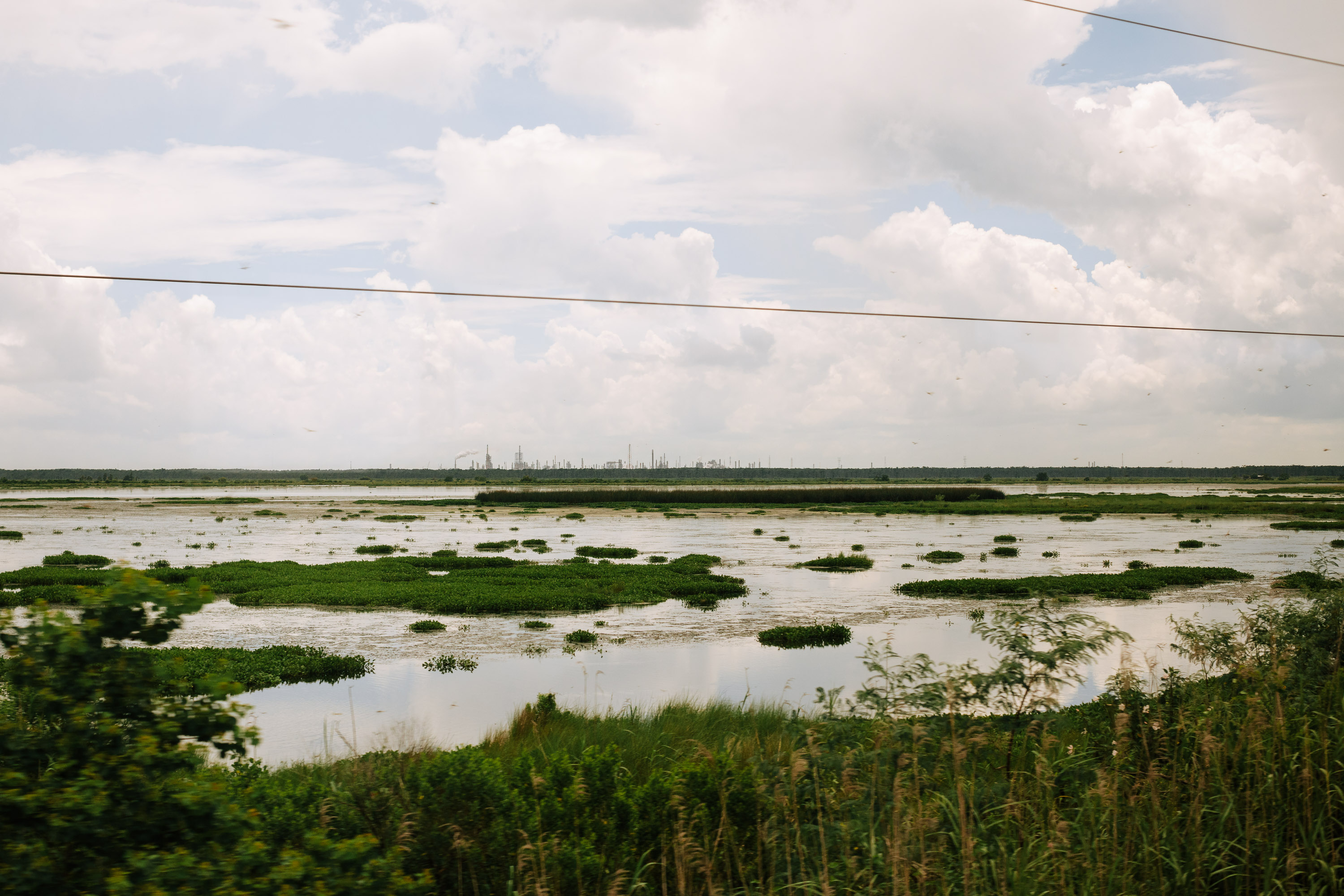 A petroleum plant outside of Kenner, La. from inside the Amtrak train.