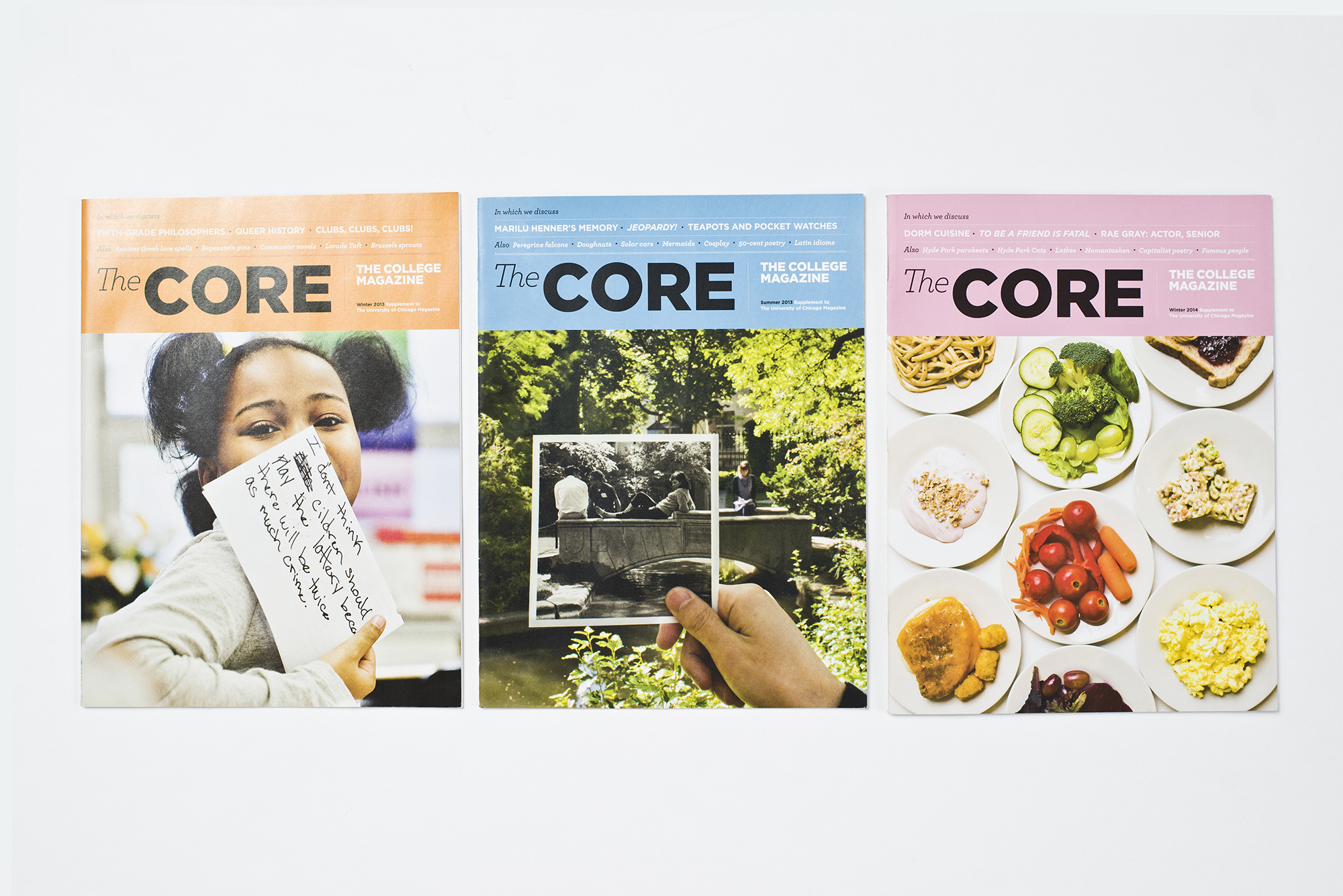 Sample covers. Every issue has a sandpaper-like UV coating for added texture.