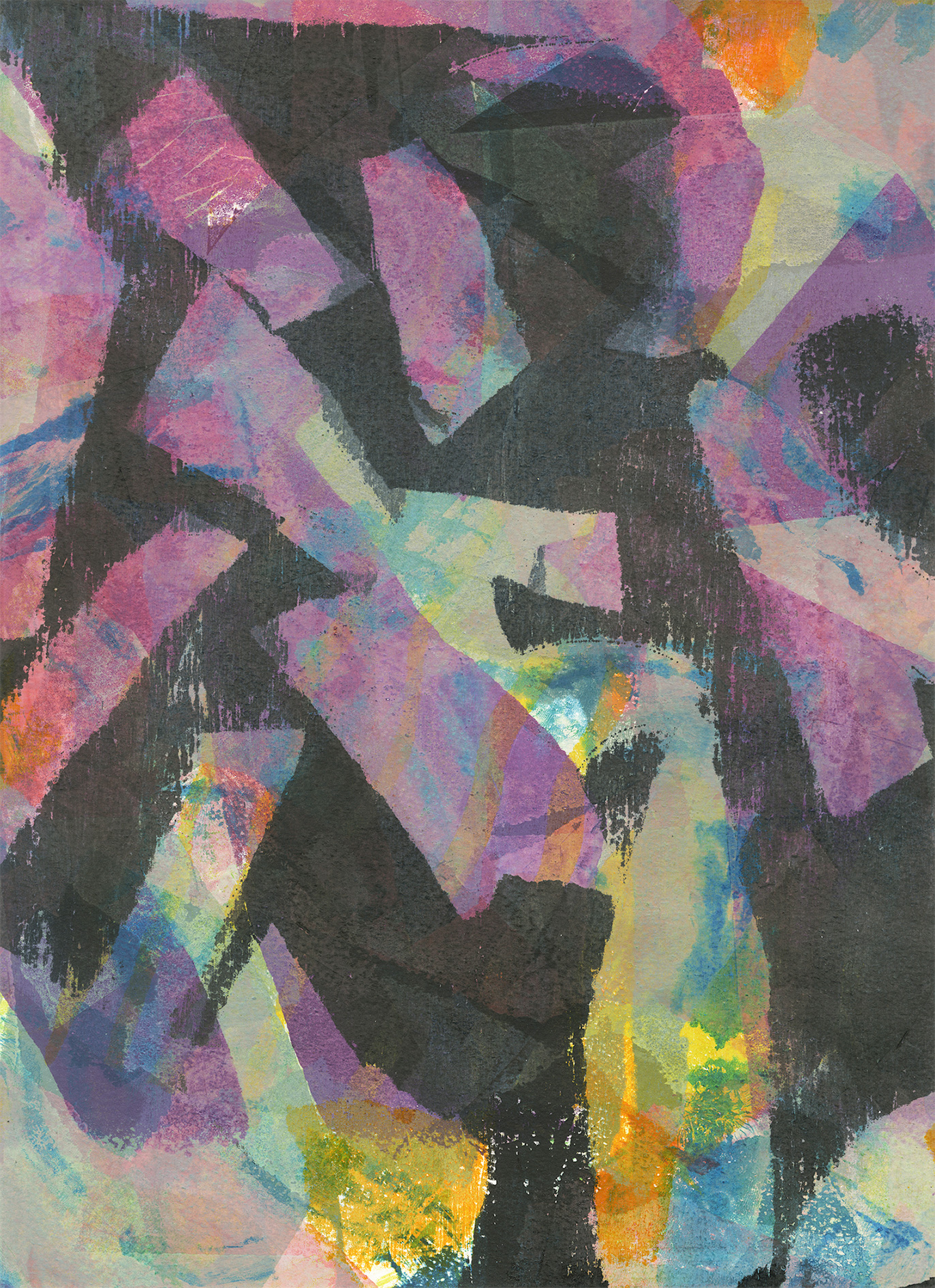 Untitled, 2018, monoprint on paper, 15 × 11".