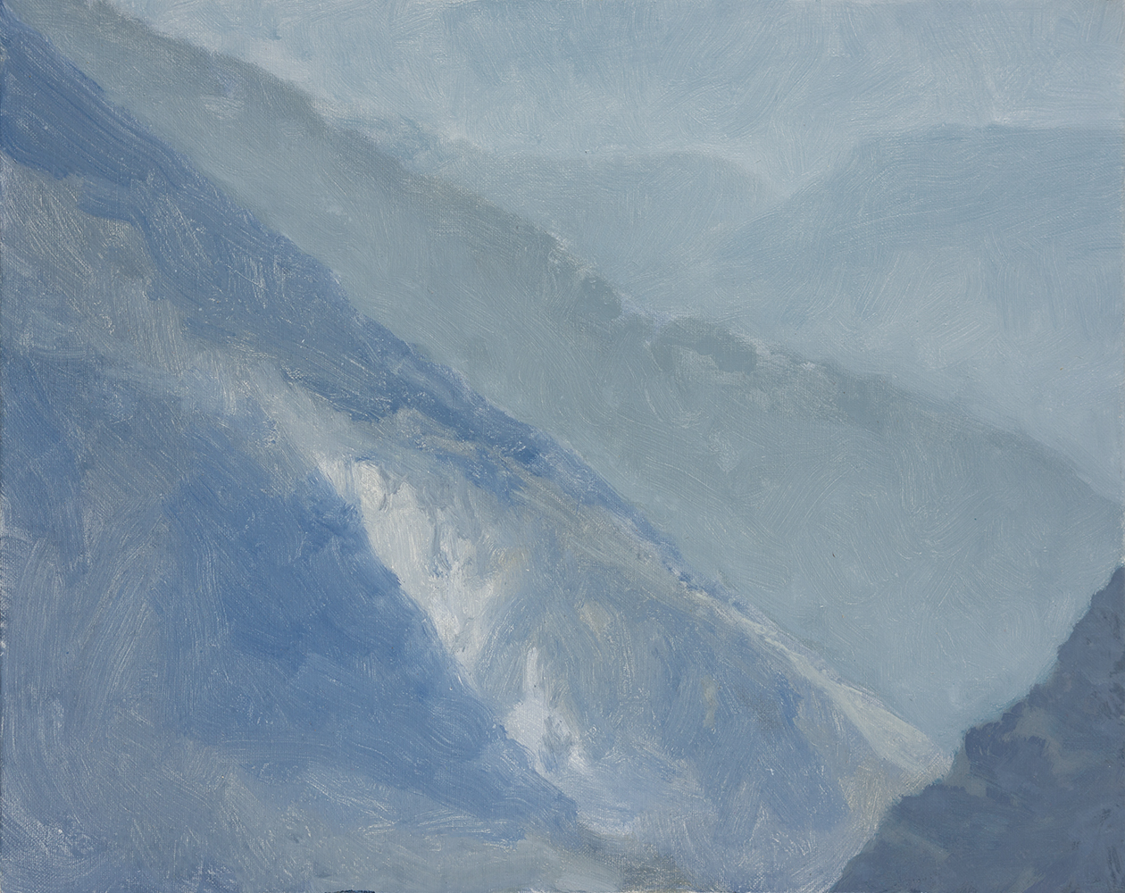 Vallée, brume (III)huile sur toile40 x 50 cm, 2023
