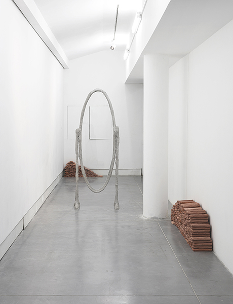 Springs, 2017, concrete, steel, burlap, glass, vaseline, egyptian loofah, hand towels, plaster, pigment