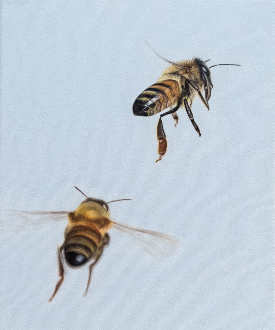 Bees I 2020 Oil on Canvas 12"x10"