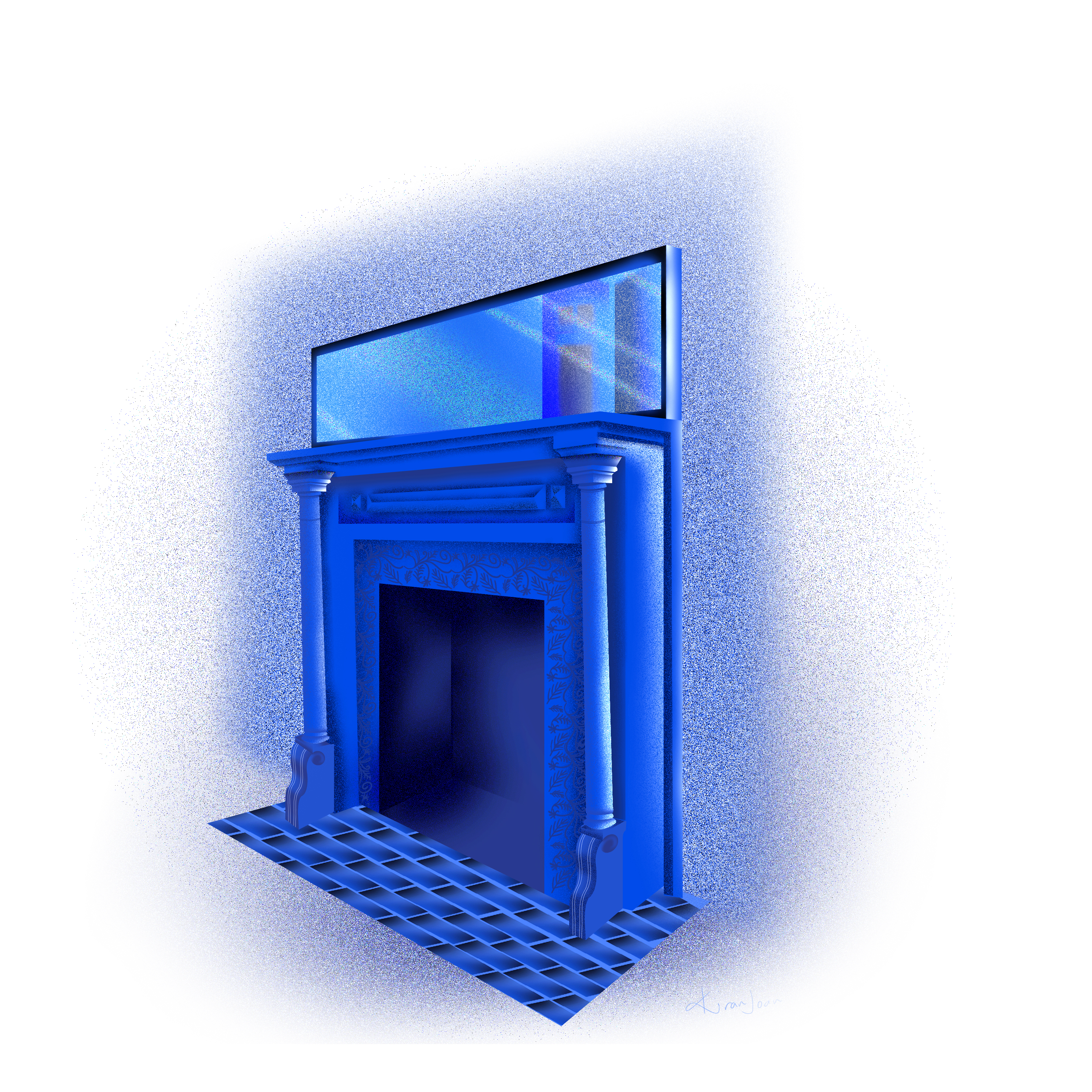 Blue Fireplace. Kiran Joan