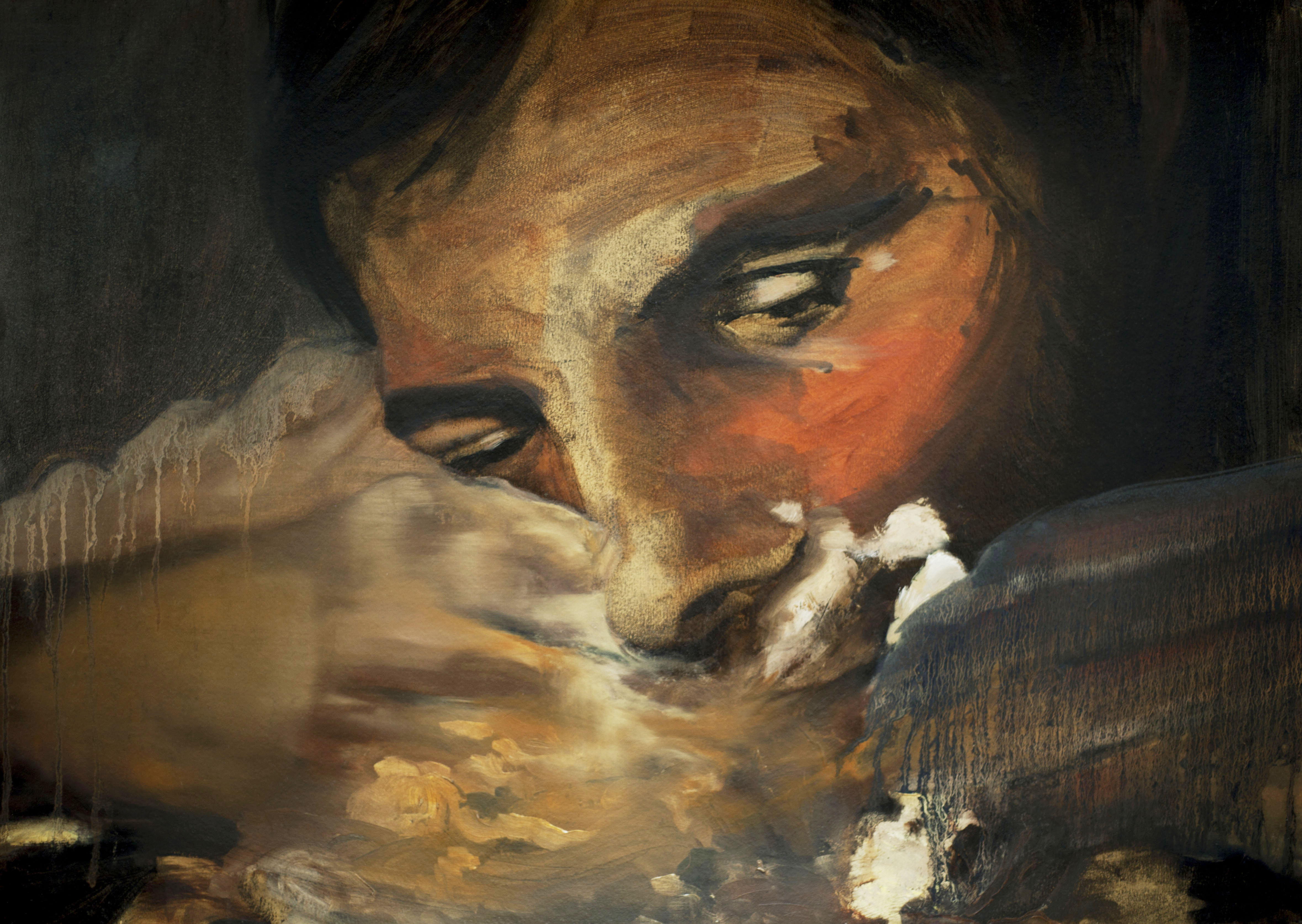 Kronos Serie #3, 2019, huile sur carton, 50x70cm