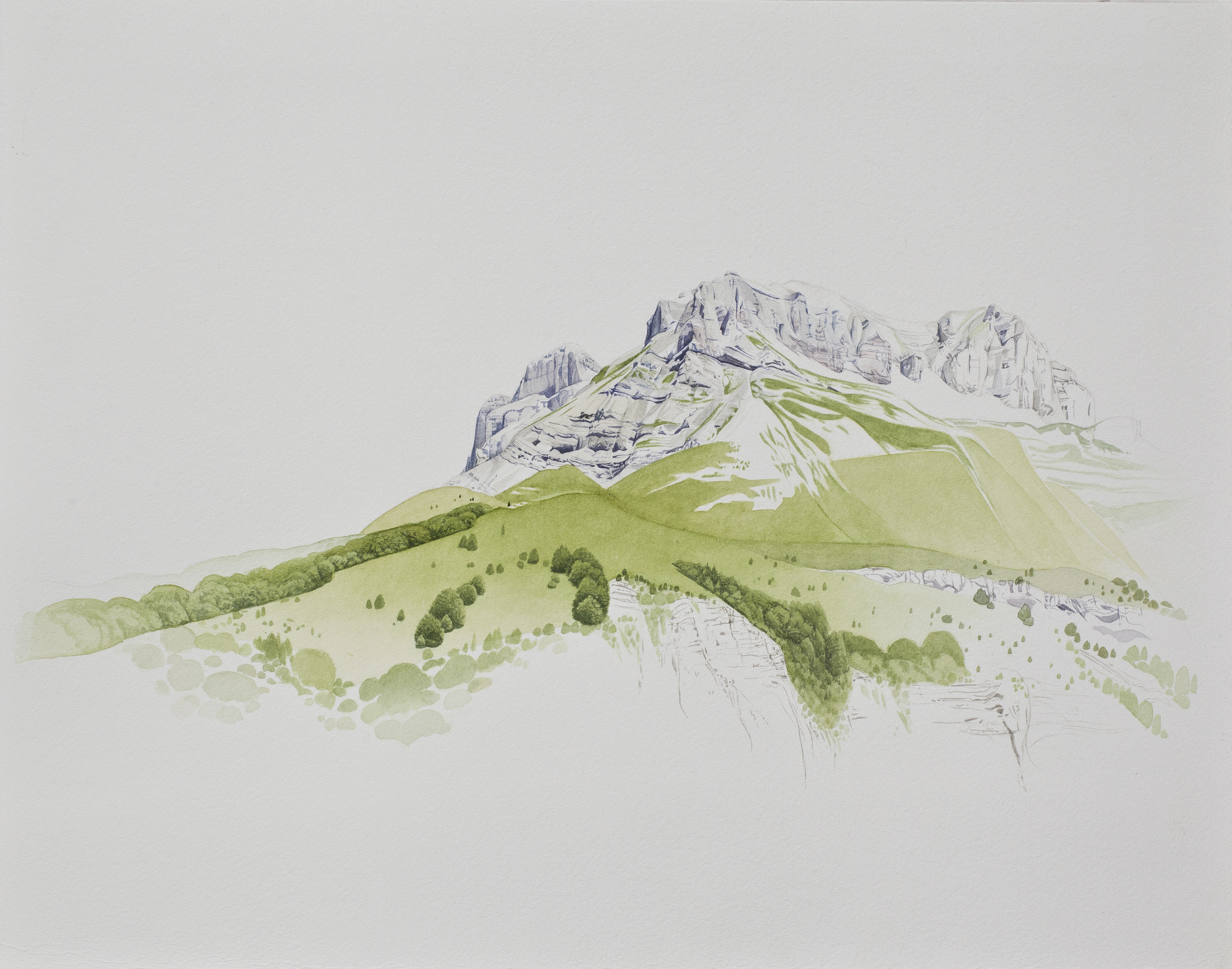 T&ecirc;te de Lauzon (aquarelle, 38x47,5cm, d&eacute;but ao&ucirc;t 2025)