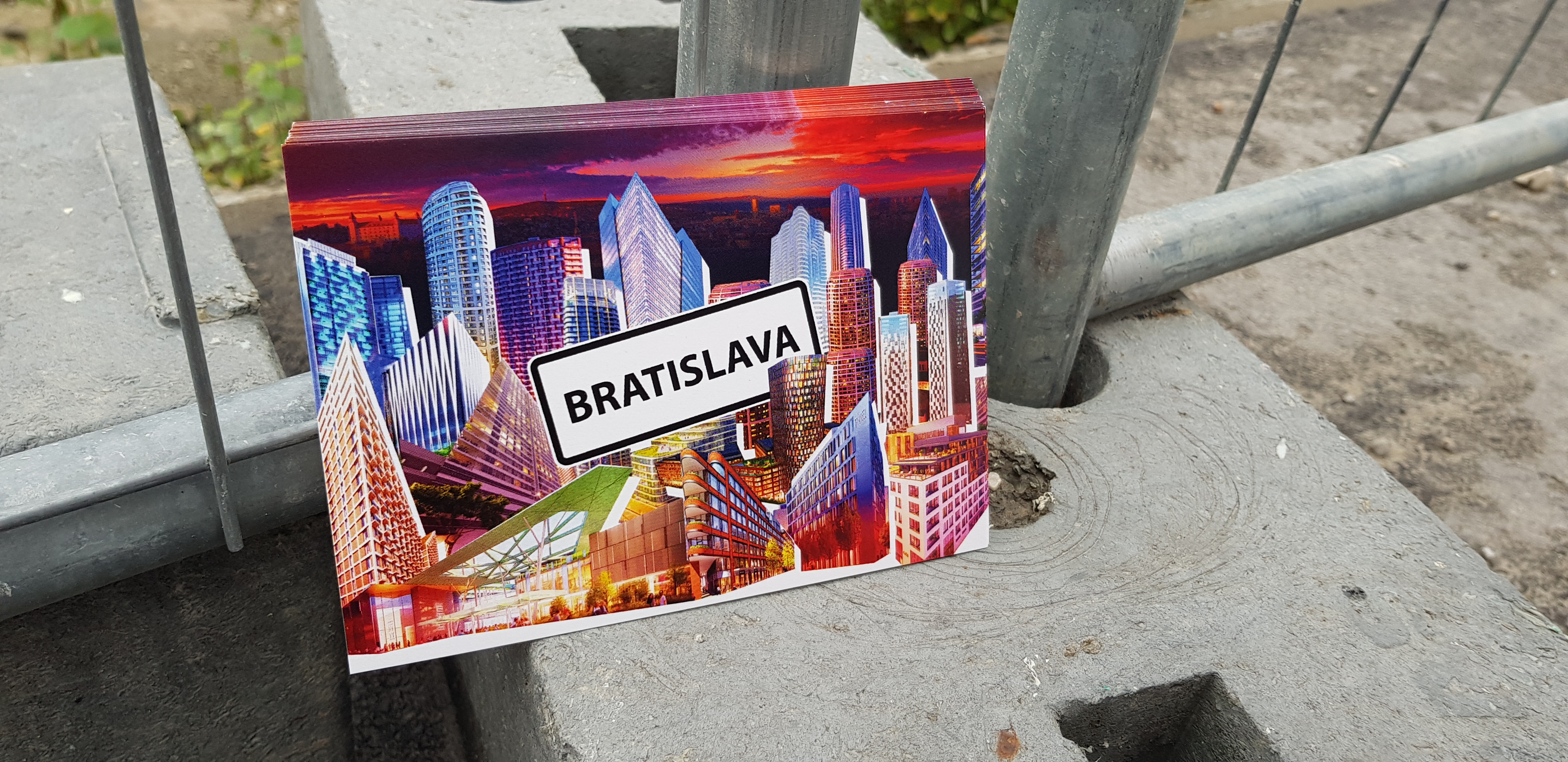 Speculative postcards from the future arrived back in the year 2019. Photo by: Katarína Balážiková