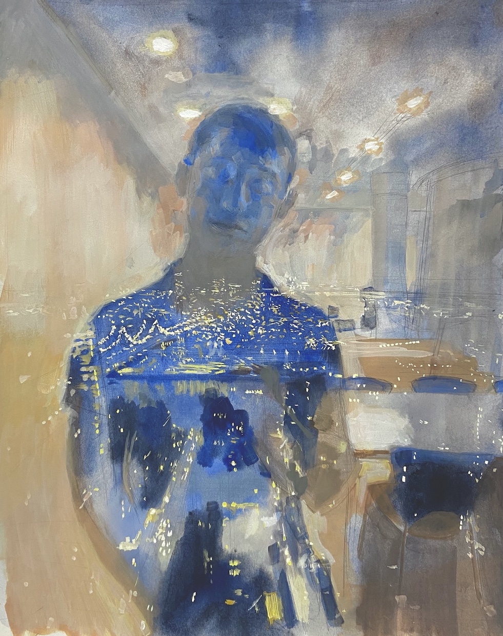 East. 2023. Acrylic on paper. 18x24"