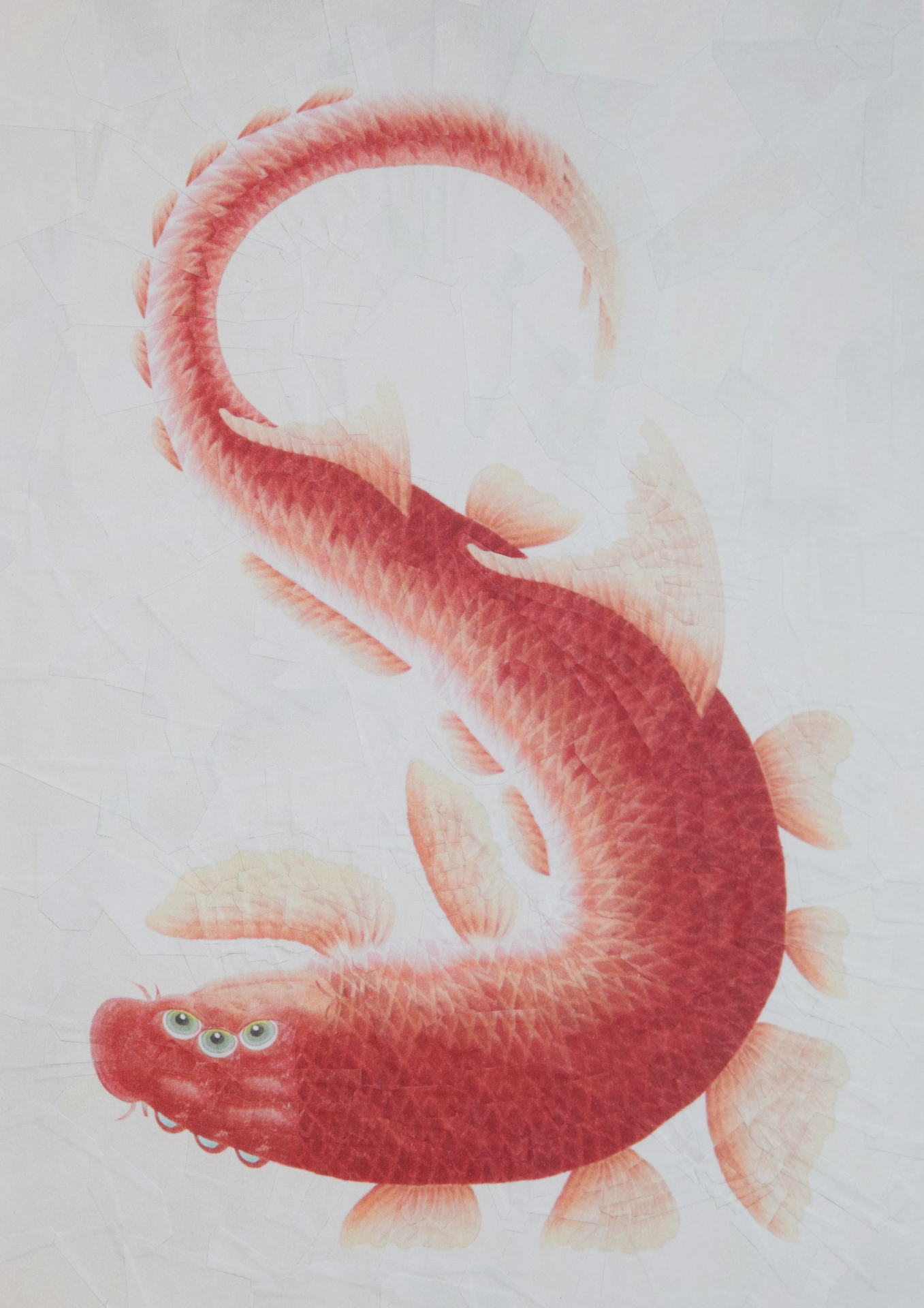 Carp after Wu Qingxia, 2018, 8.2 x 11.6 inches