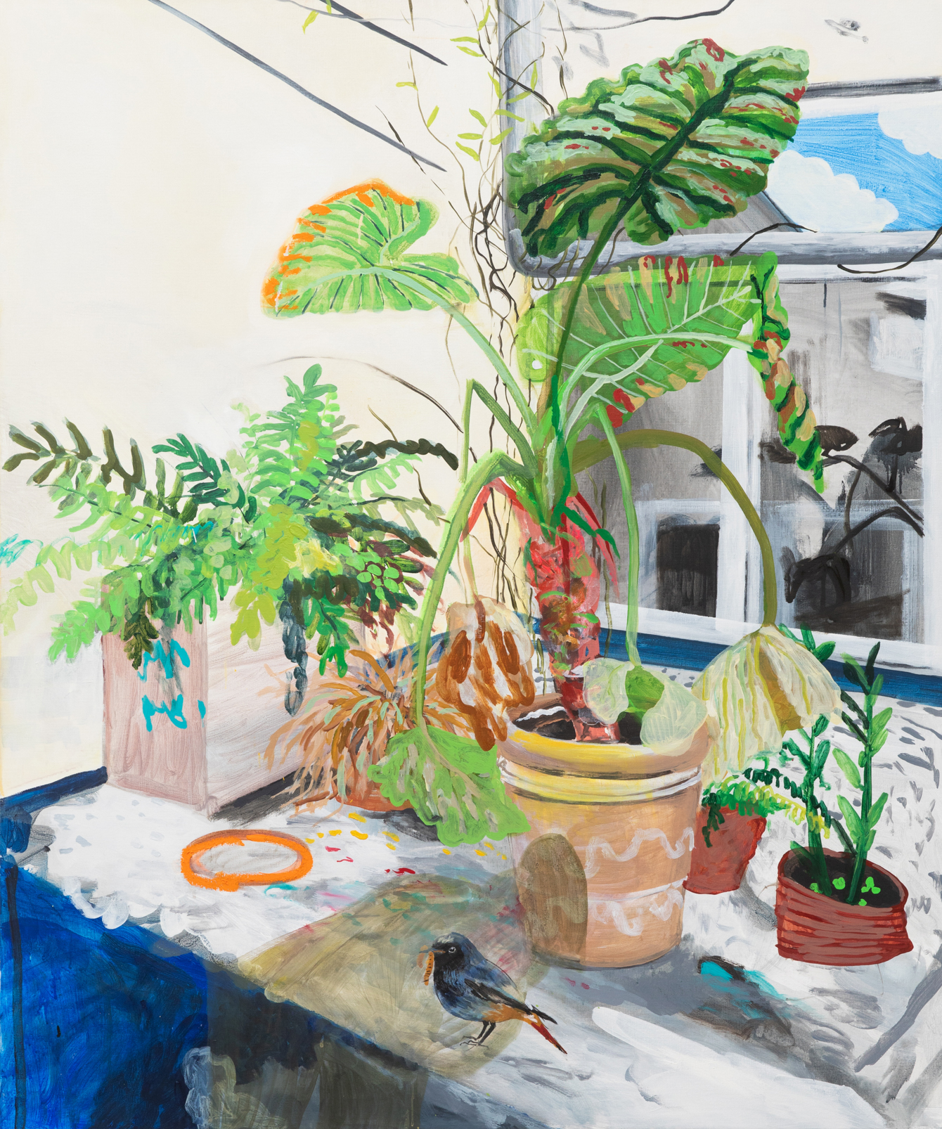 My studio acrylic and oil on canvas, 120/100 cm