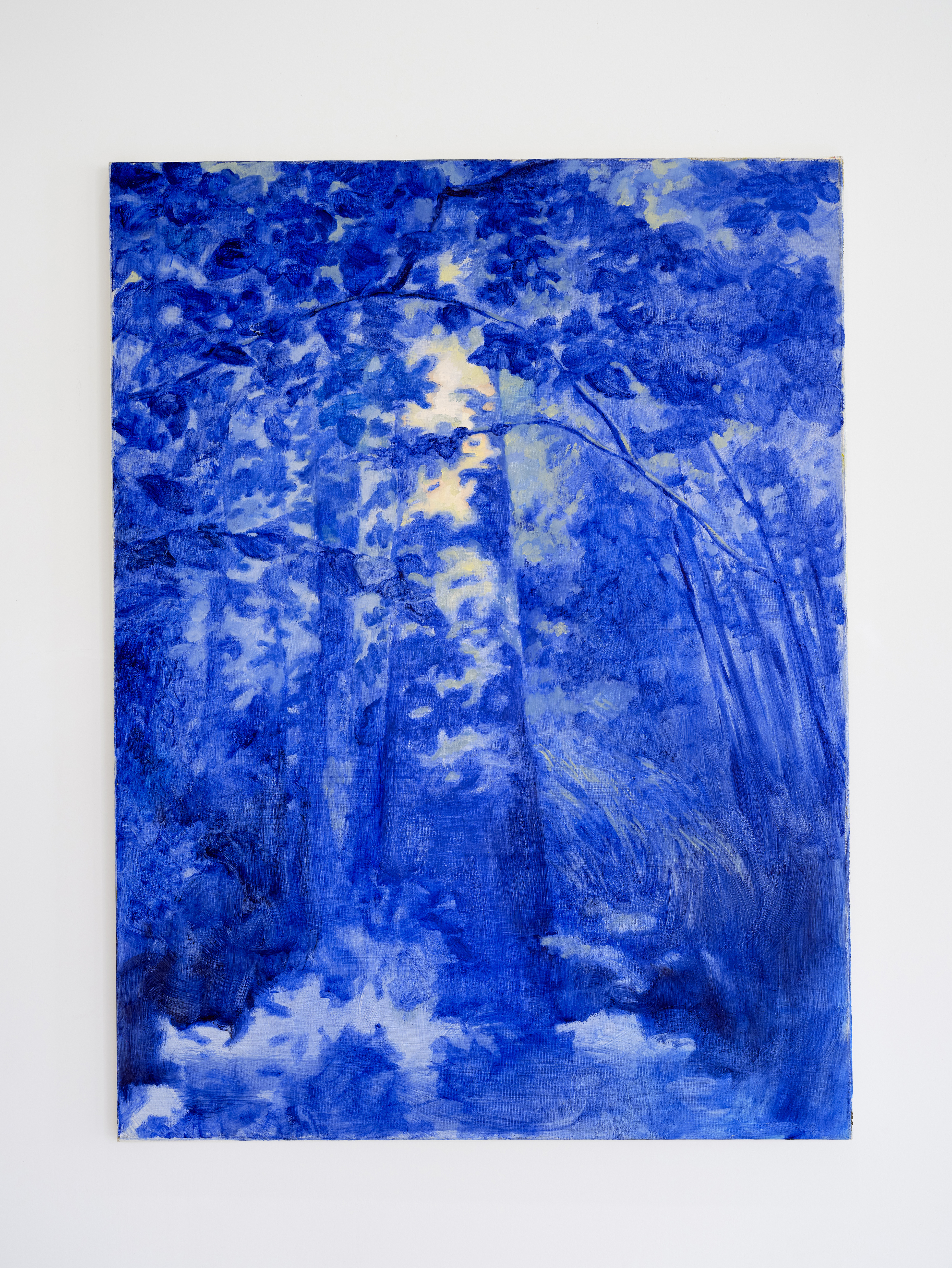 ""Blue like a tree", 48 x 36 inches, oil on canvas, 2024. (SOLD) 