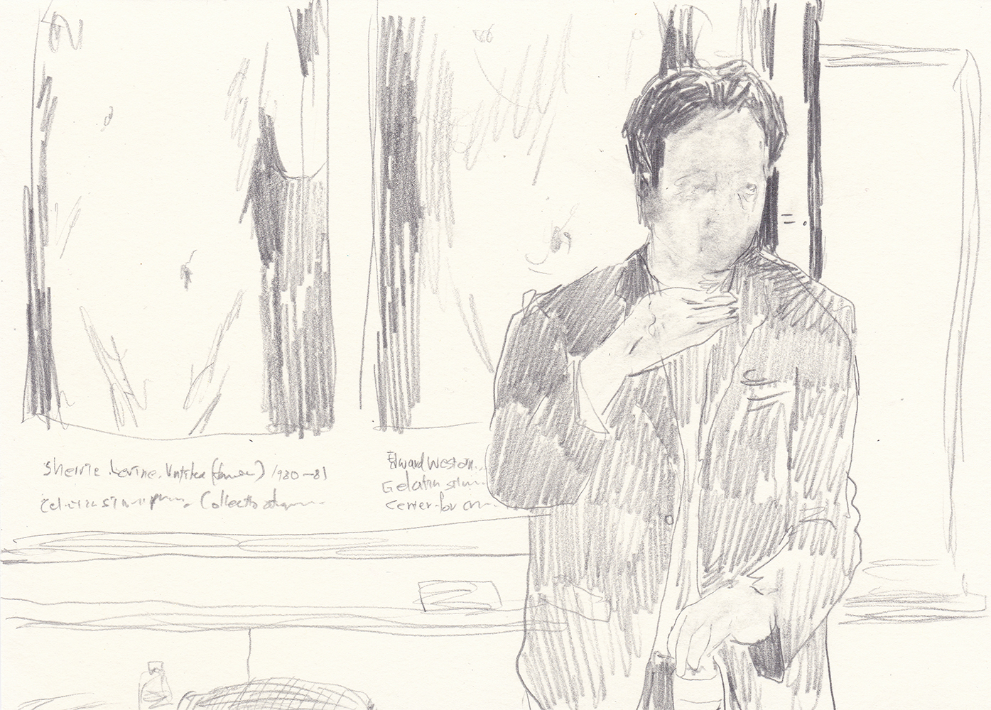 Prof. 신, 2017, pencil on paper, 14.8*21(cm)