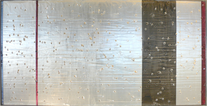 Tango #4, 2005, heel marks on foil-faced foam, 96x48in