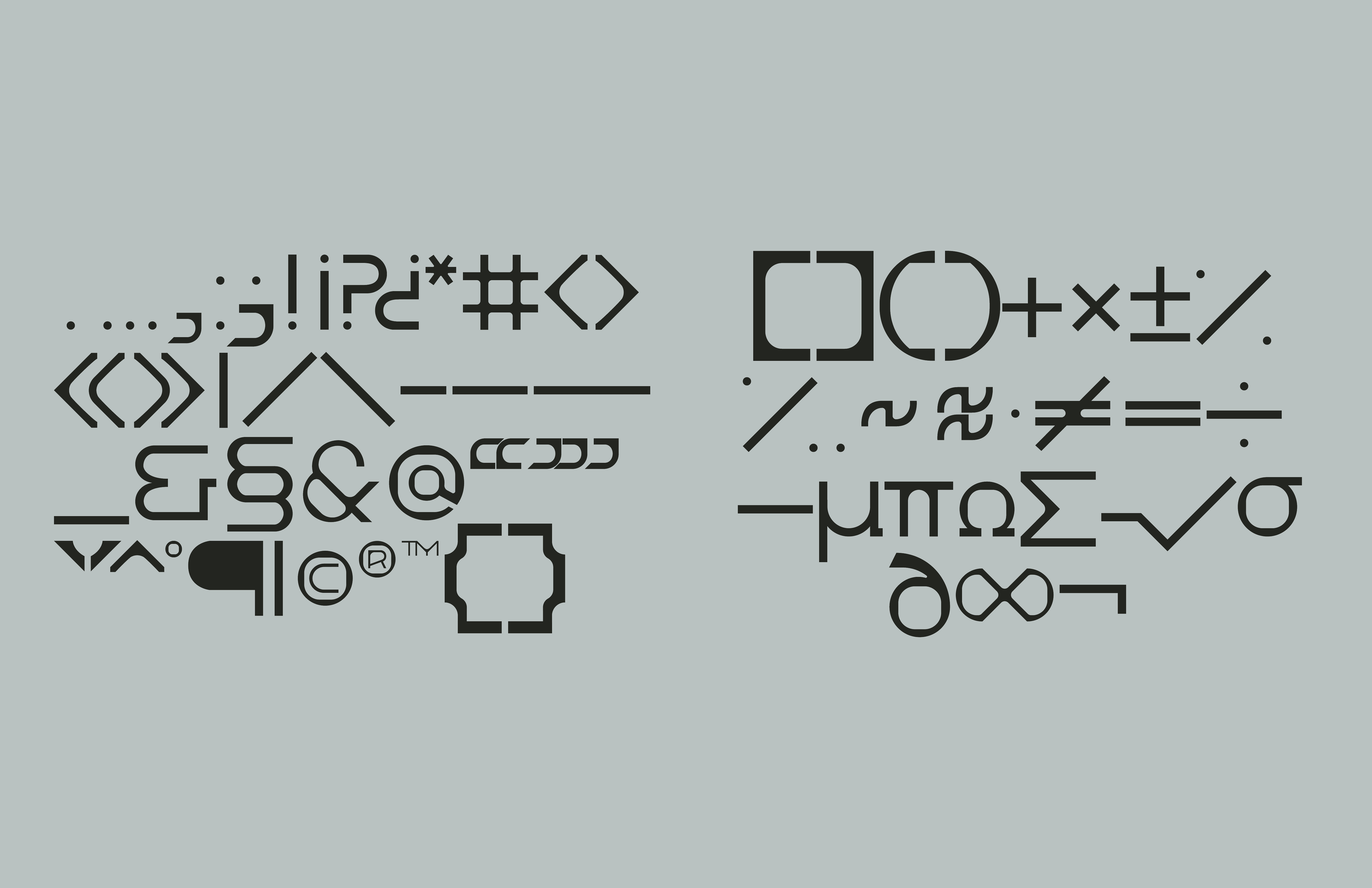 Math symbols and punctuation in light font.